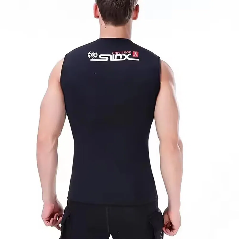 Chaleco de neopreno de 3 mm con cremallera frontal para hombre y mujer, chaqueta sin mangas para canoa, buceo, surf, esnórquel