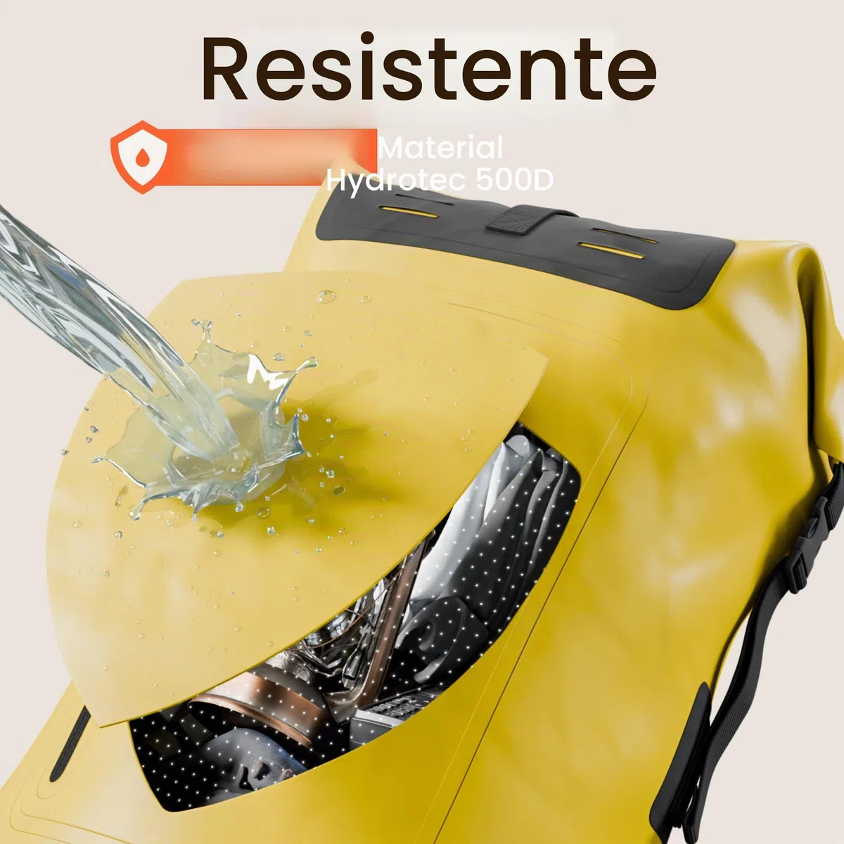 Earth Pak Mochila impermeable con cierre enrollable, bolsillo frontal, panel trasero acolchado y funda para teléfono