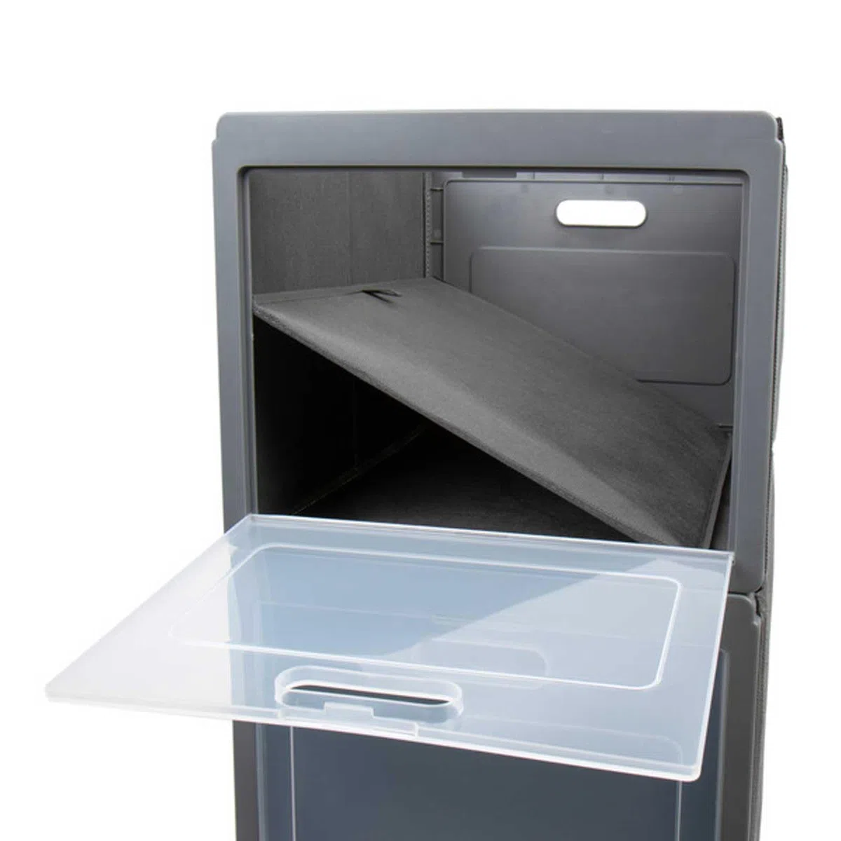 Armario plegable para camping con 2 compartimentos (30 x 40 x 50 cm), color gris