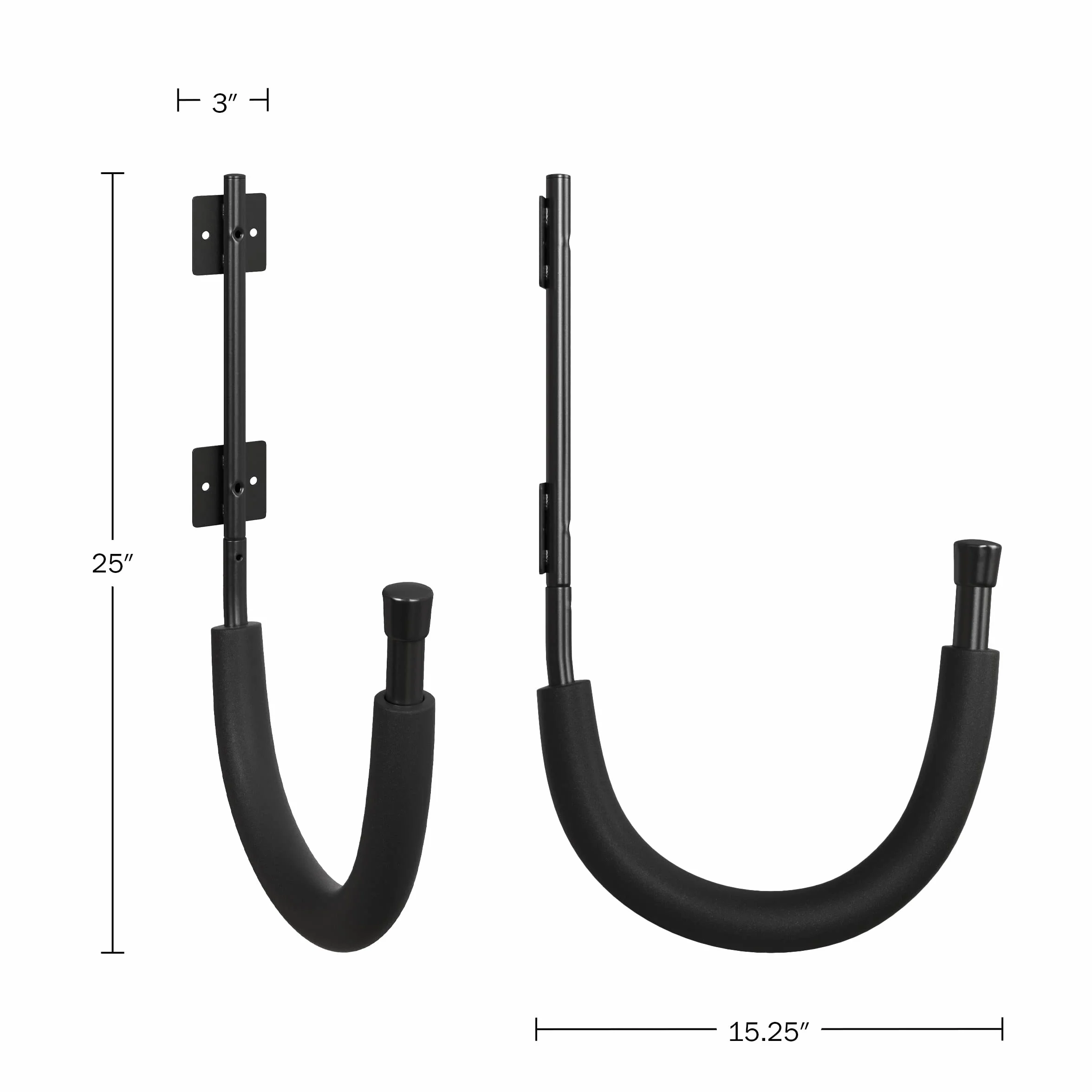 RAD Sportz Ganchos de pared para kayak, capacidad de 100 libras, almacenamiento para garaje o cobertizo, color negro