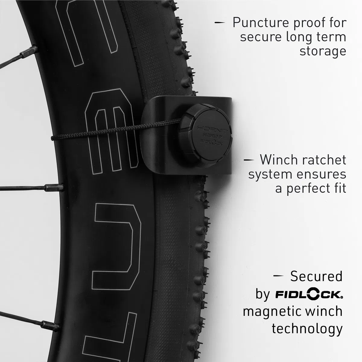Hornit CLUG Pro Soporte de Pared para Bicicleta | Gancho de Bicicleta | Almacenamiento de Ciclo | Con Correa FIDLOCK | 5 Tamaños | Fácil de Instalar