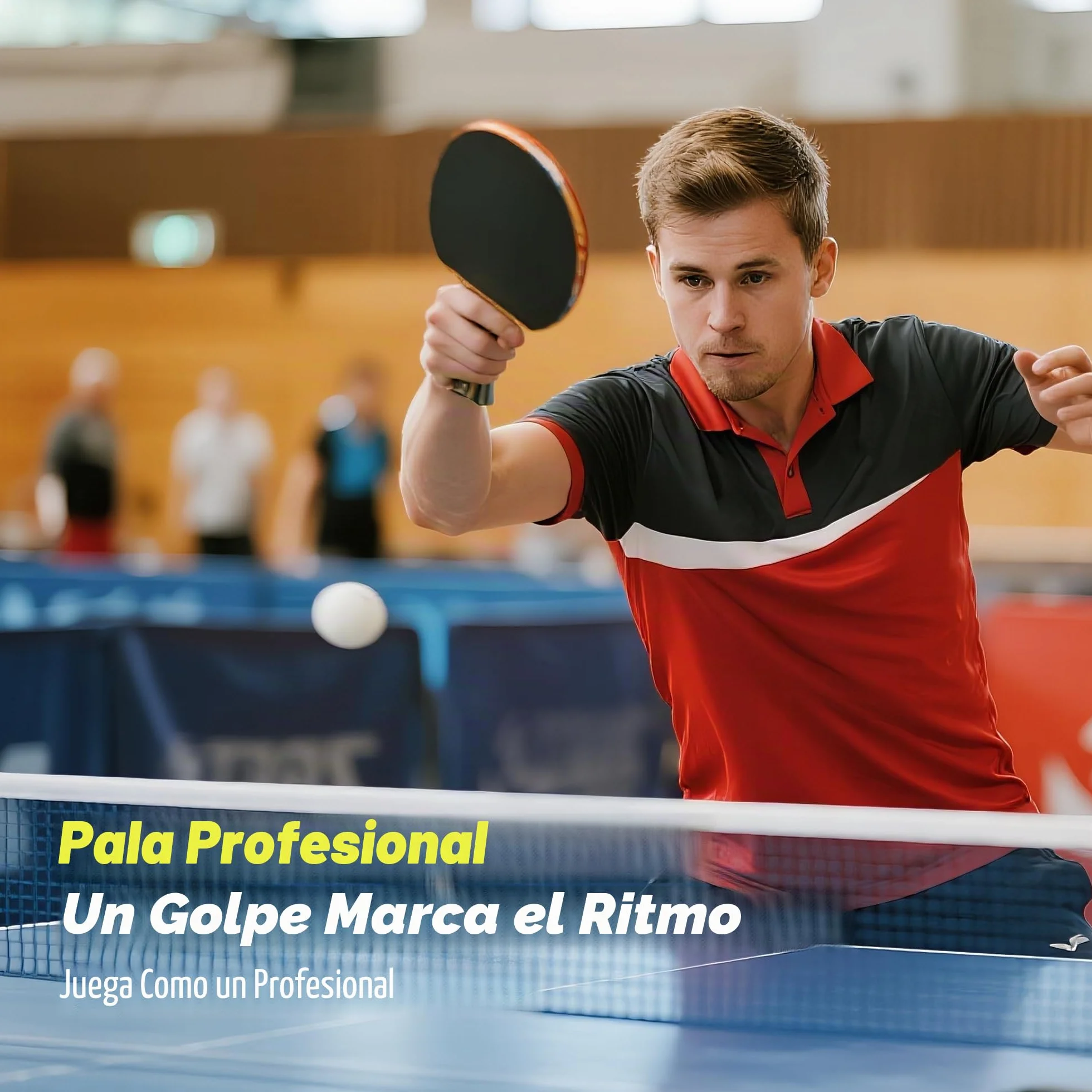 Pala de Ping Pong Profesional, 9 Capas Madera y 8 Capas Carbono
