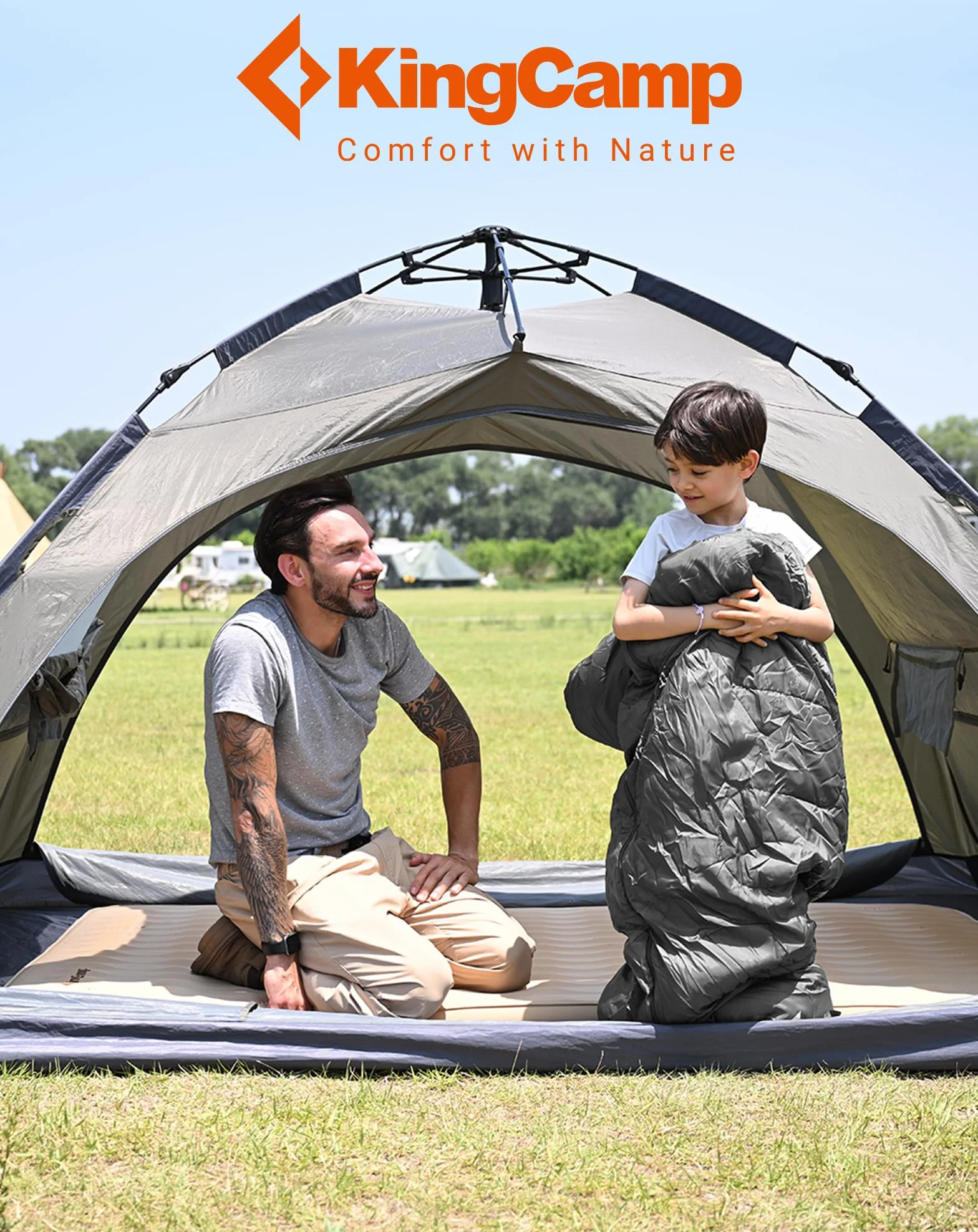 KingCamp Saco de Dormir Oasis 3-4 Estaciones Impermeable y Ligero para Camping (Niños y Adultos) - Conectable Izquierda/Derecha para Saco Doble, Ideal para Viajes y Actividades al Aire Libre