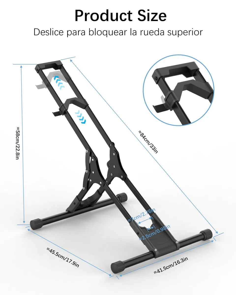 Soporte Bicicletas Suelo, Caballete Bicicleta Acero Soporte Bici Independiente 20''-29'' para Neumáticos Delanteros, para Garaje/Casa