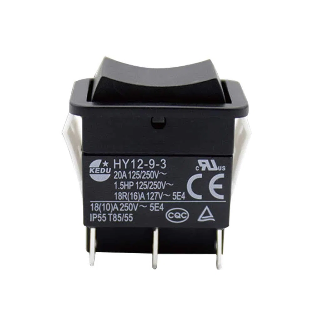 Industrial Interruptor Oscilante, HY12-9-3 On Off Eléctrico Arc Polo Único ABS Duradero Pequeño Seguro Barco Pulsador