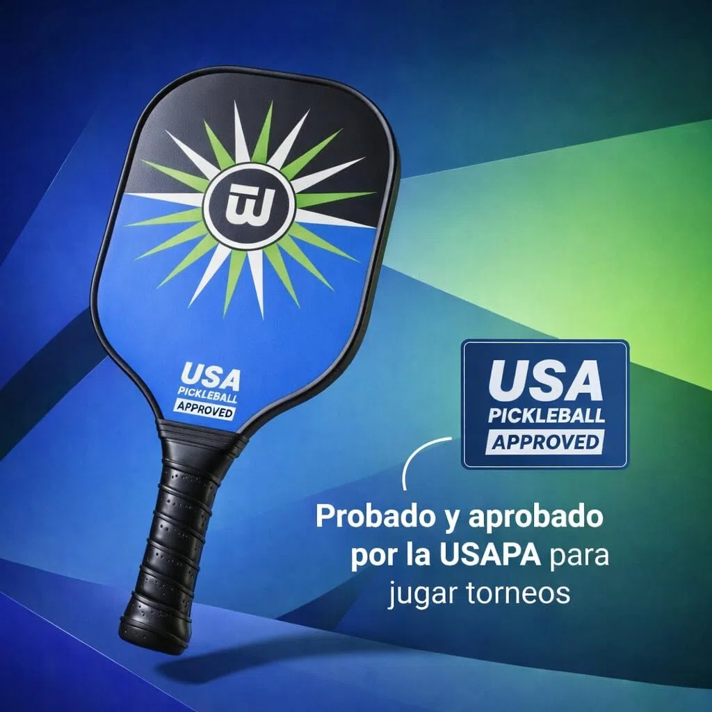 Set Pickleball Completo con Palas de Fibra de Vidrio – 2 Palas, 4 Pelotas, Bolsa de Transporte y Overgrips – Kit Pickleball para Todos los Niveles