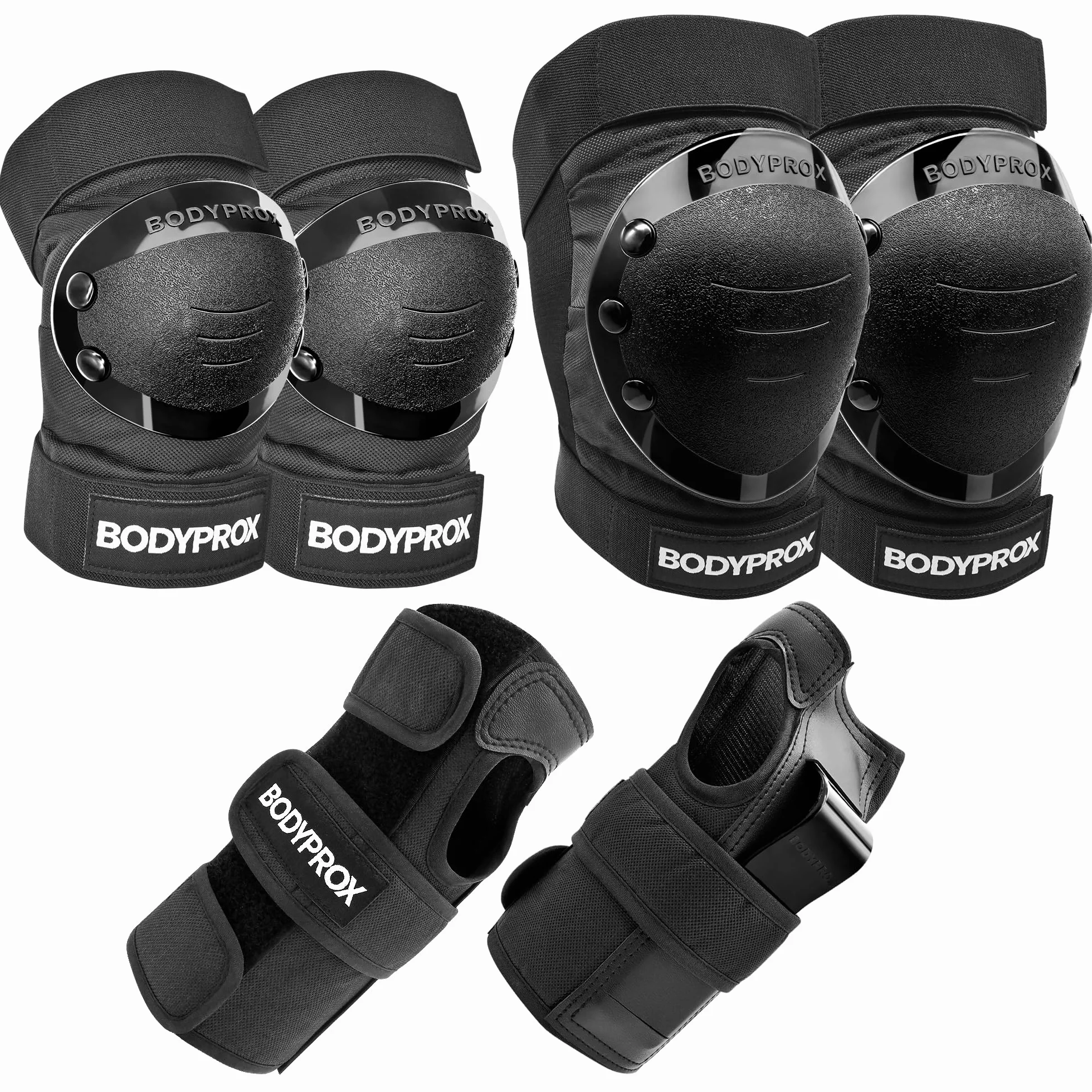 BODYPROX Rodilleras, Coderas y Protectores de muñeca para Patinaje en línea, Skateboarding, Roller Derby, BMX y Patinaje sobre Ruedas.