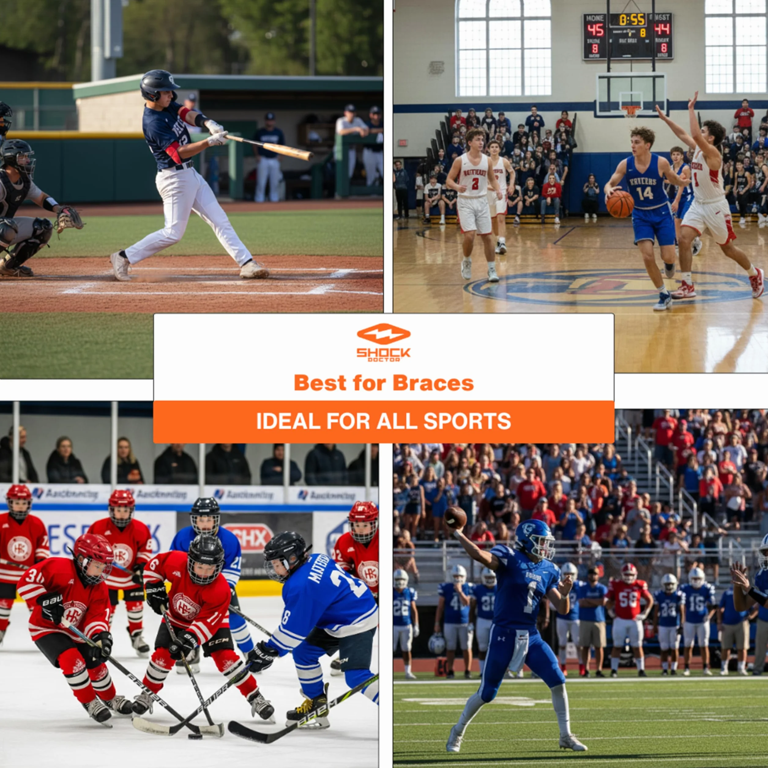 Shock Doctor Single Braces - Protección de Boca de Multi - Deporte