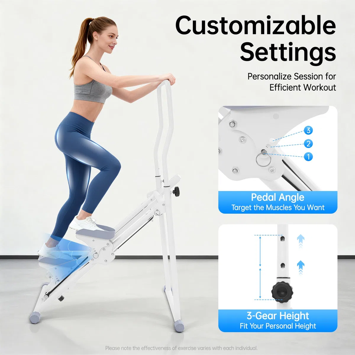 Nueva máquina de escalar para ejercicios de gimnasio en casa, máquina de escalar vertical para entrenamiento de cuerpo completo, plegable con bandas de resistencia, entrenamiento cardiovascular suave