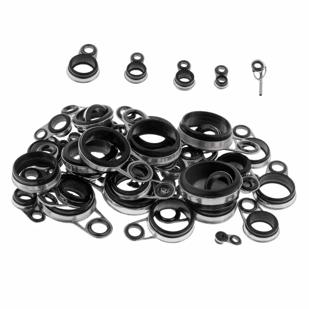 B Baosity 49x Guía Anillos de Cerámica Telescópica Caña Pescar Mixed Size Baitcasting Spincasting Aparatos