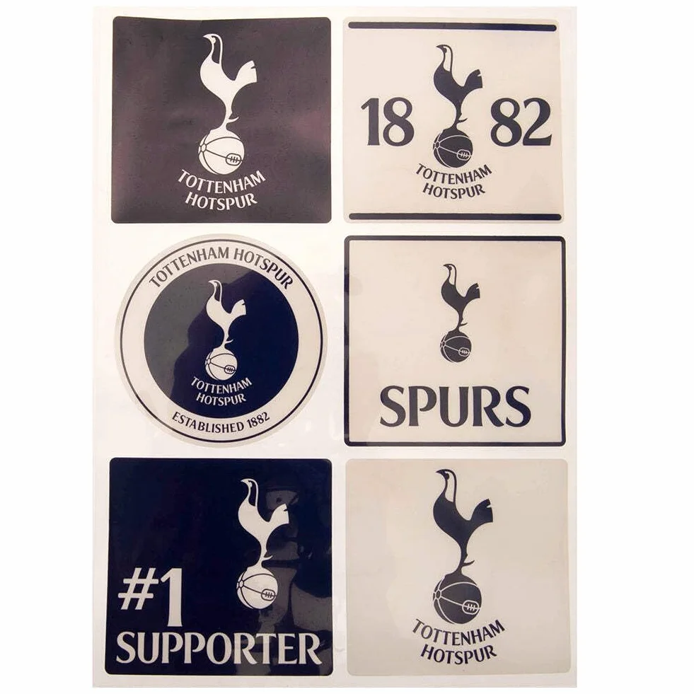 Tottenham Hotspur FC Set de Etiquetas del Coche Pack de 6 Marino Blanco