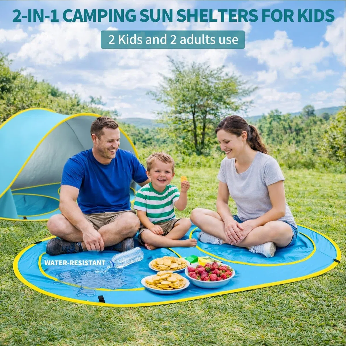 Pop-Up Kids Beach Tent with Little Pool, Child Beach Tent with Pool | UV Protection Foldable Portable Sun Shelter, For Vacation, Camping, Picnics, Garden, Park