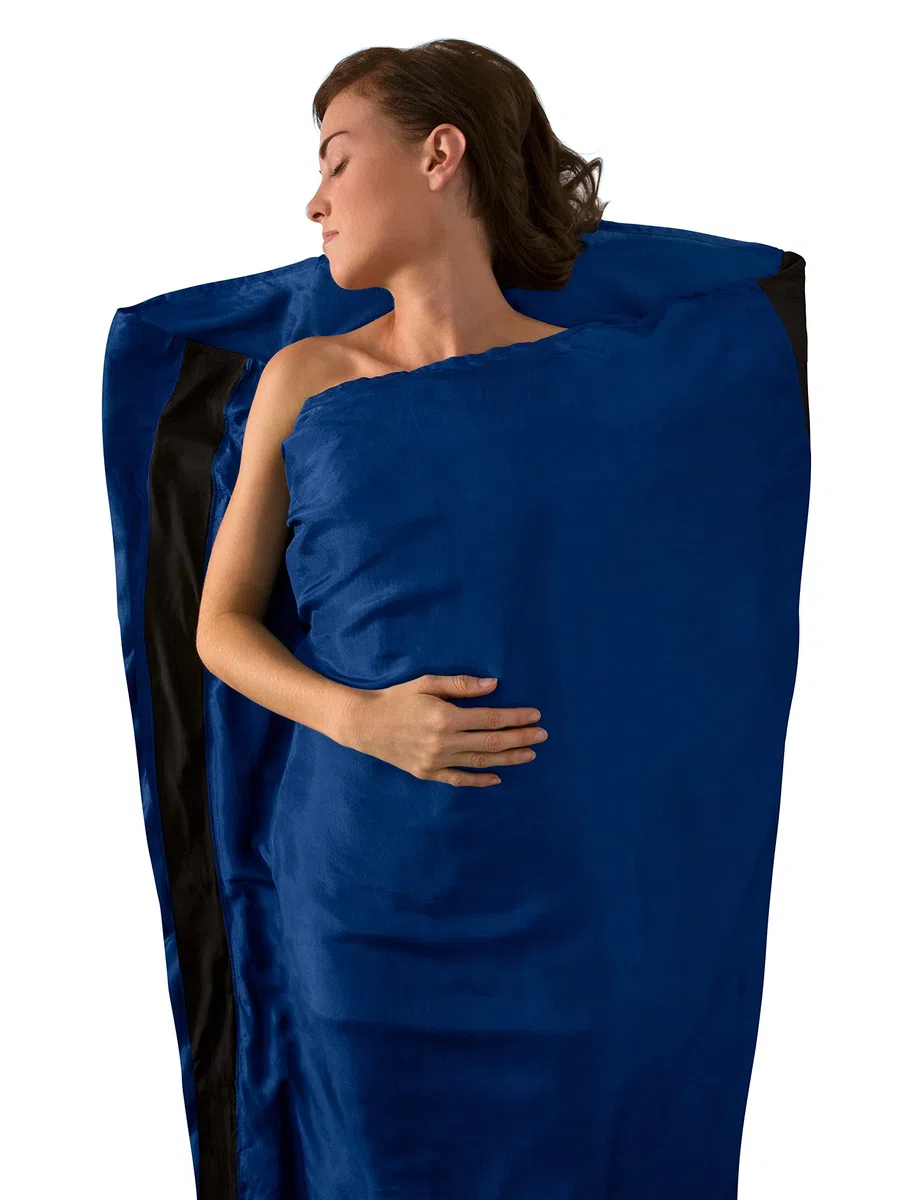 Sacos sábana de higiénicos/Viaje Silk Stretch Liner - Mummy Azul Marino Color: Azul Marino