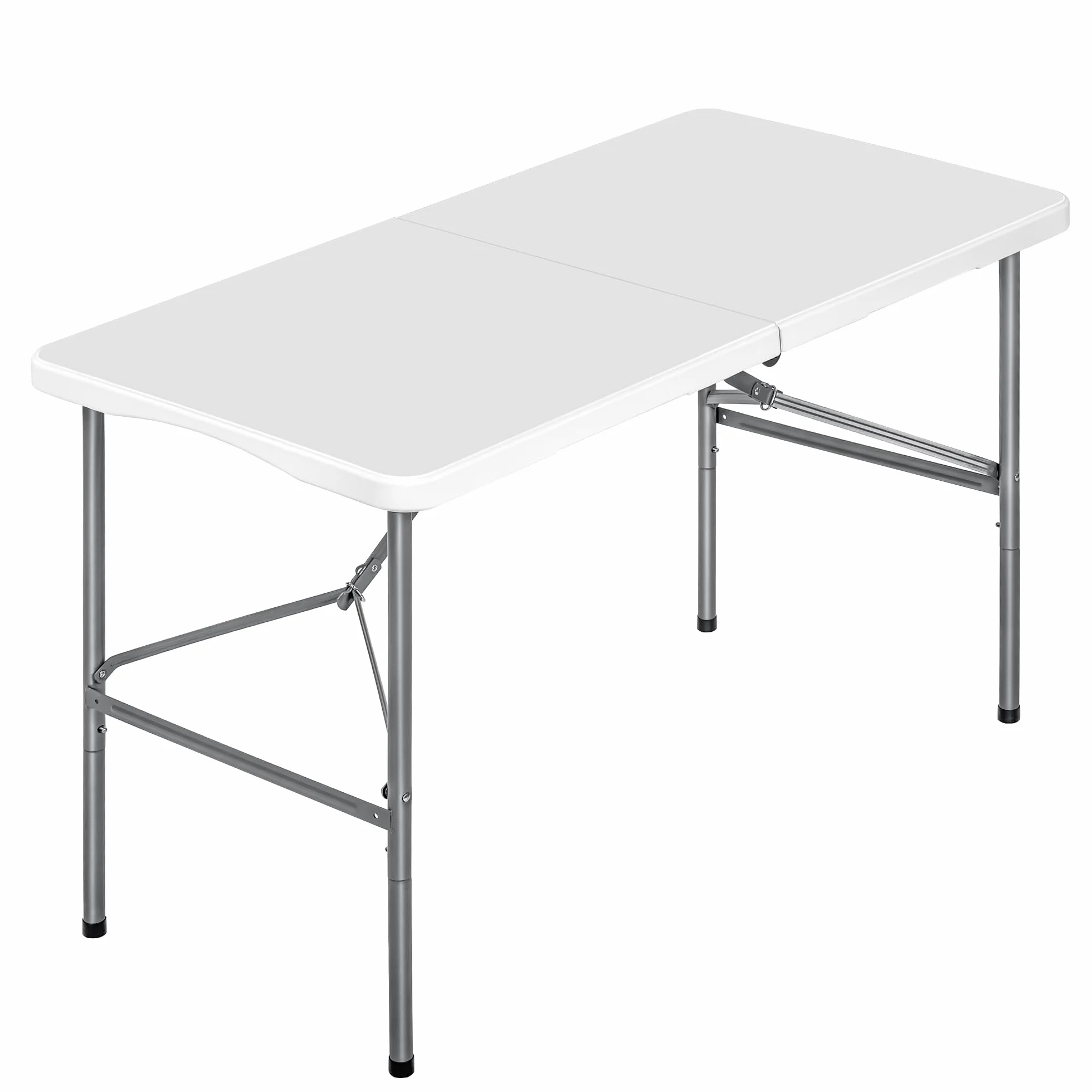 Mesa plegable camping portátil rectangular 122x61cm 120kg blanca