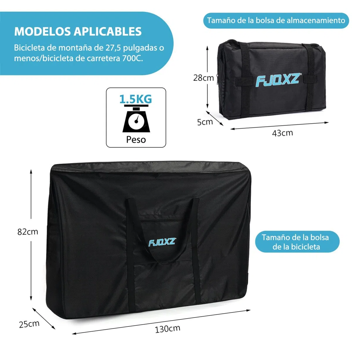 Bolsa de Almacenamiento para 26" Impermeable Bolsa Transporte Bicicleta 1680D Oxford Bolsa de Viaje Plegable de Bicicleta para Avión, Viajes en Tren