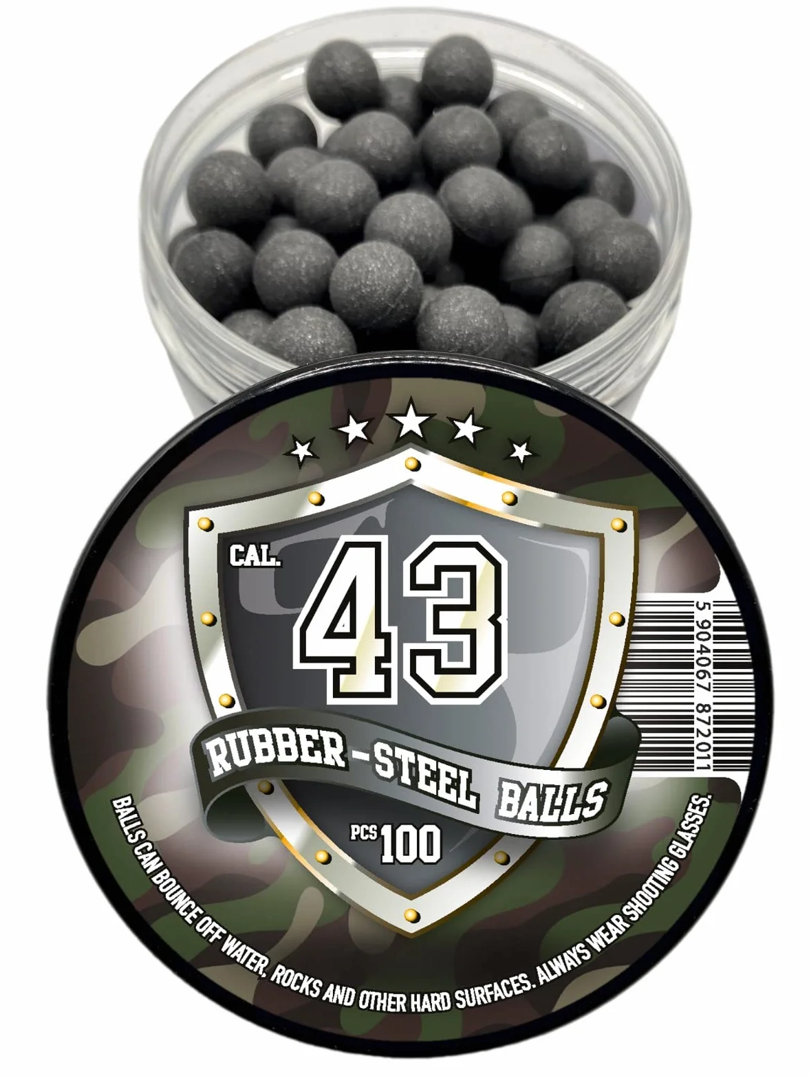 Glock 17 Gen 5 T4E M2 .43 Caliber Paintballs Rubber Steel Balls 100 Pack
