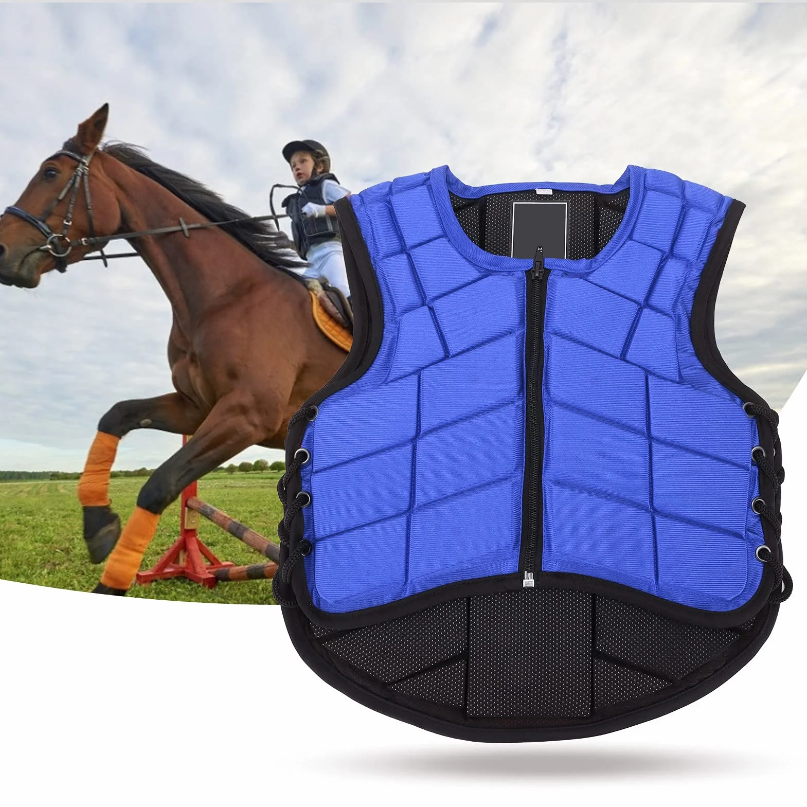 Chaleco Ecuestre Chaleco Protector para El Cuerpo Espuma Acolchada Seguridad Equitación Equipo De Protección para Jinetes Jóvenes Campo Ecuestre