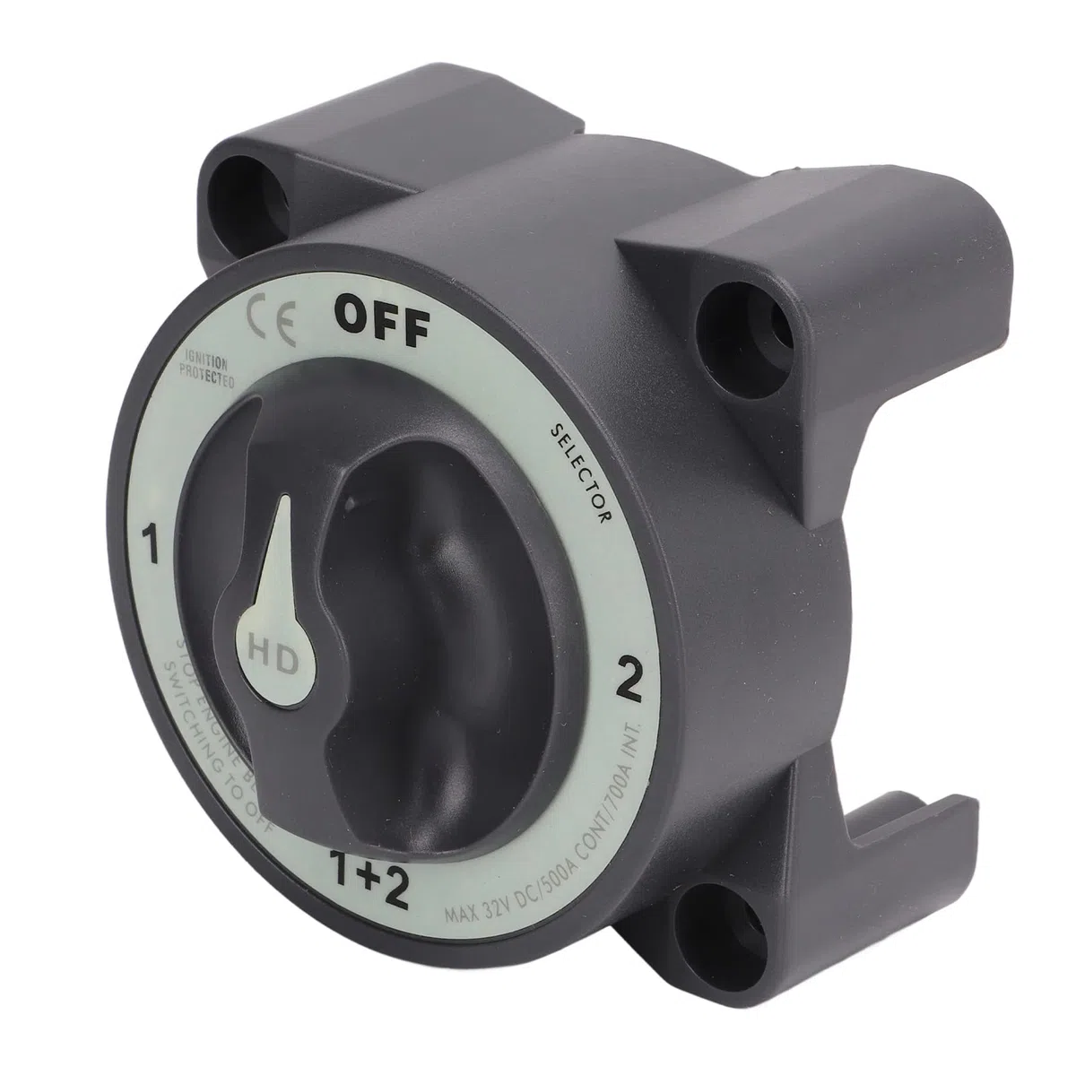 Interruptor de Desconexión de Batería Marina 500A Pesada con Selector de 4 Posiciones para Vehículos Recreativos y Botes, ABS y Construcción de Cobre Estable, Rendimiento Impermeable Confiable