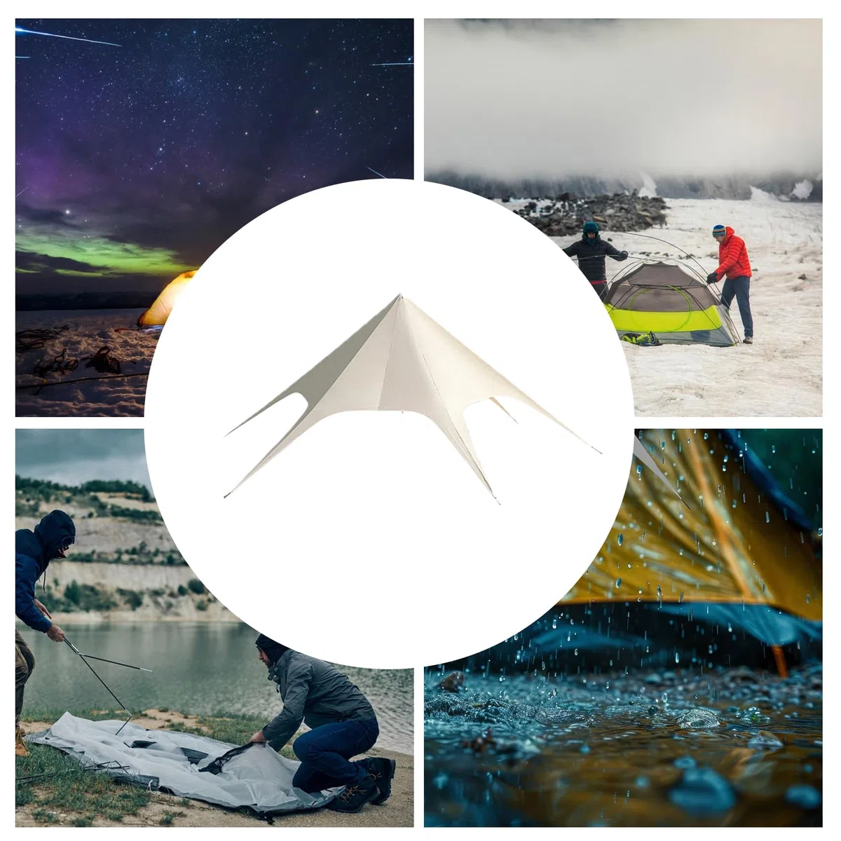 Tienda de campaña para actividades al aire libre – resistente al agua protección solar para viajes – amplio refugio de picnic con protección UVF50+ para actividades al aire libre, senderismo, viajes