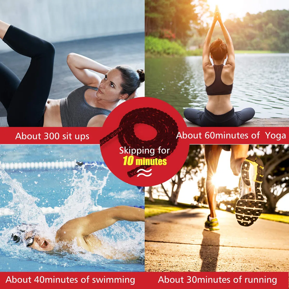 Cuerda de saltar pesada para adultos, cuerda de saltar para entrenamiento, combates con guantes para hombres y mujeres, entrenamientos de cuerpo completo, entrenamiento de potencia, mejora la fuerza y