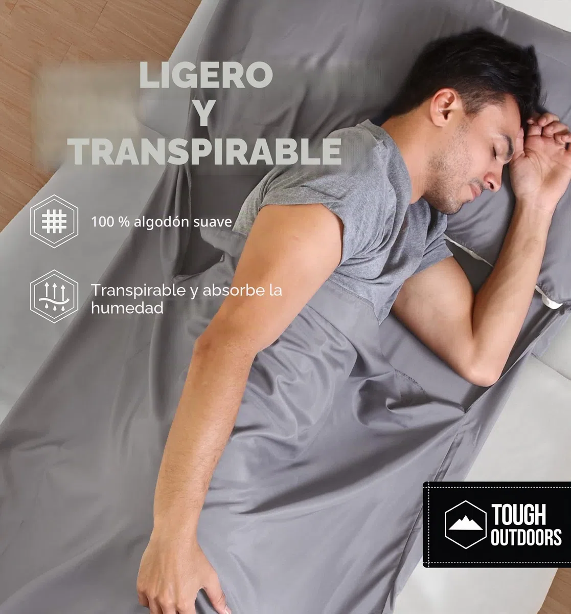 Forro para Saco de Dormir, Saco de Dormir para Adultos y sábanas de Viaje, Saco de Dormir de Viaje para mochileros, hoteles y albergues, Forro Ligero Individual y Doble para Saco de Dormir para