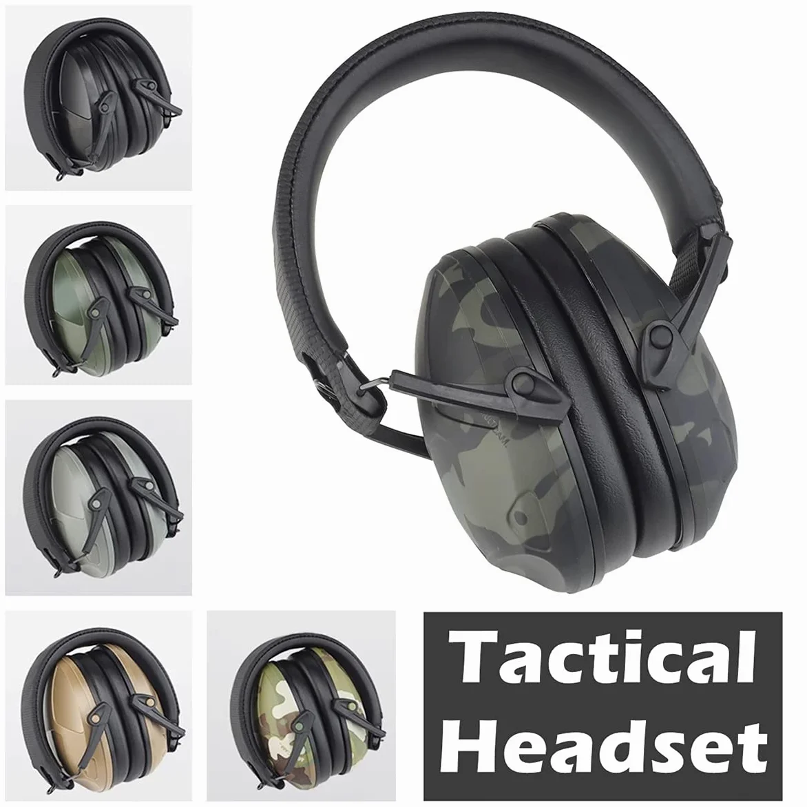 ACEXIER Tactical Shooter Auriculares con reducción de ruido Orejeras antirruido Protector auditivo Auriculares plegables para disparos de caza