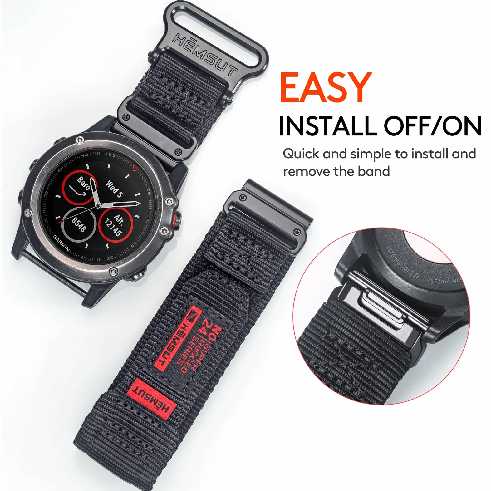Compatible con Garmin Nylon Reloj Correa deportiva para fēnix/Forerunner/Approach/MARQ/quatix/D2 Series Correa de repuesto para hombre