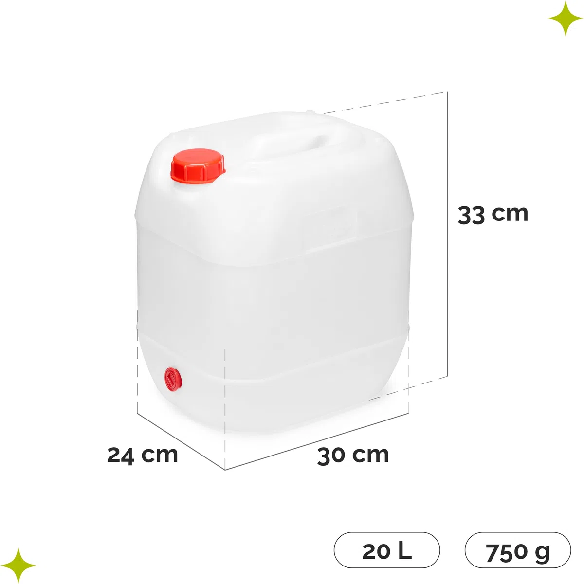 Garronda Garrafa Agua con Grifo sin BPA Bidon 20 litros Depósito de Camping Accesorios Garrafa con Grifo Deposito Agua Camper 2 Pack Blanco GD-0083