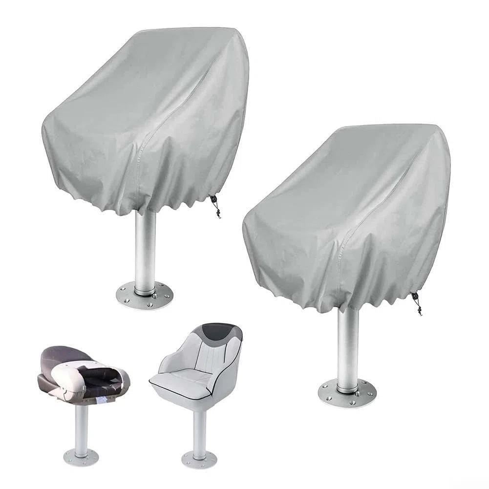 Fundas para asiento de barco, paquete de 2 unidades, tela Oxford 210d/420d, resistente a los rayos UV, cubierta antipolvo para asiento de capitán de yate, protector de asiento de barco impermeable a