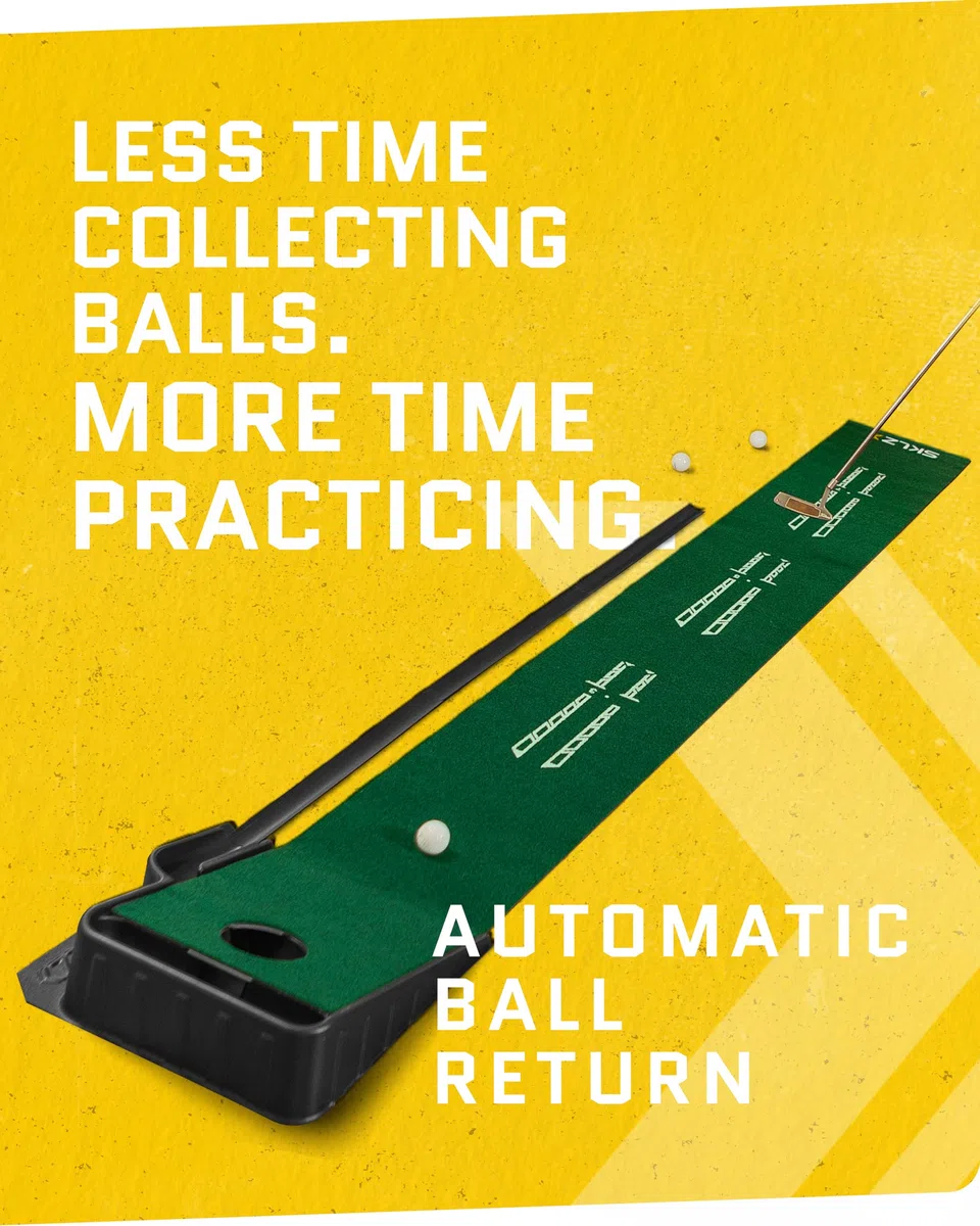 SKLZ Accelerator Pro, tapete de Golf para Interiores, Accesorios de Golf, tapete de Golf Interior, Verde Oscuro, 275 cm