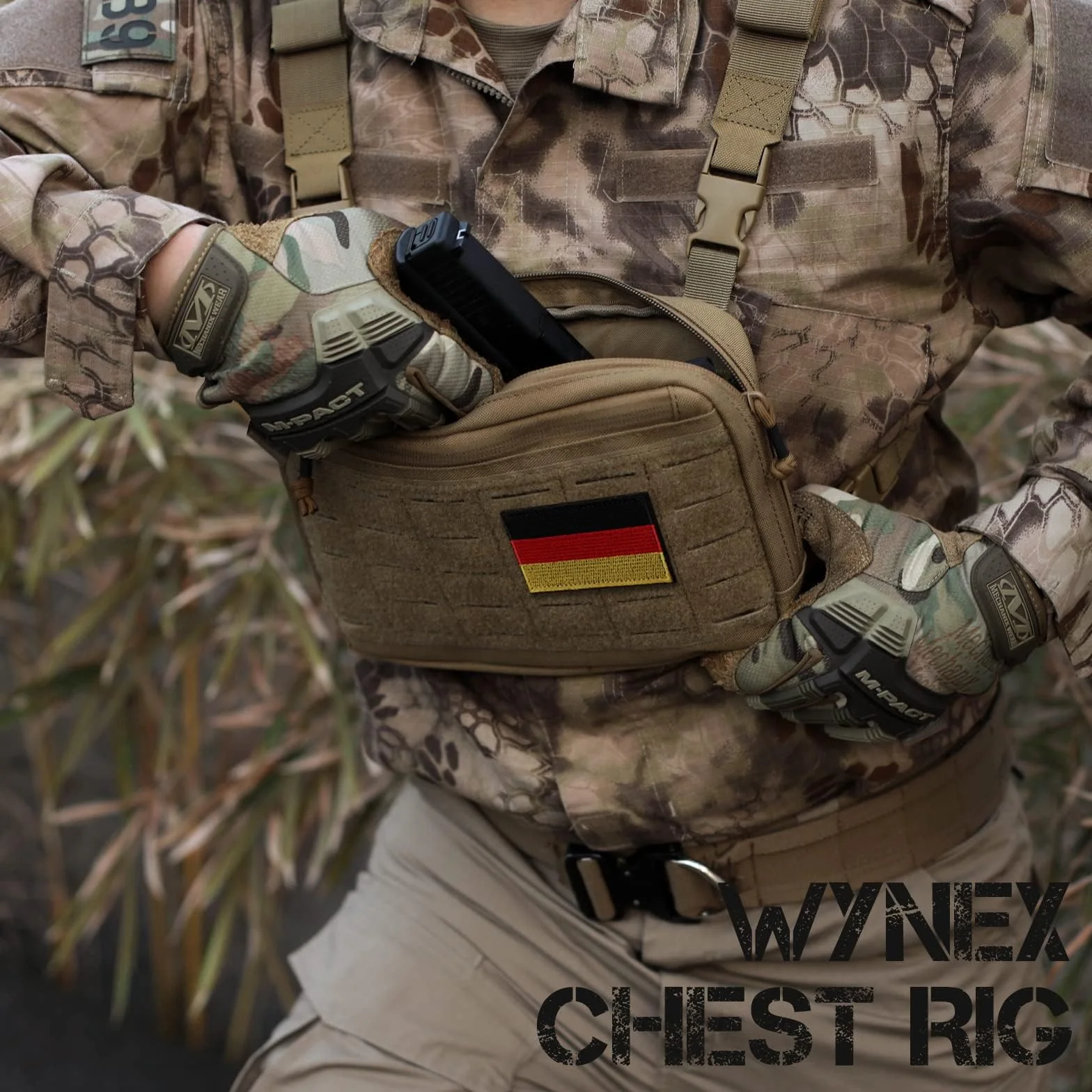 WYNEX Táctica Pecho Rig Corte Láser Molle Pouch Utilidad Recon Kit