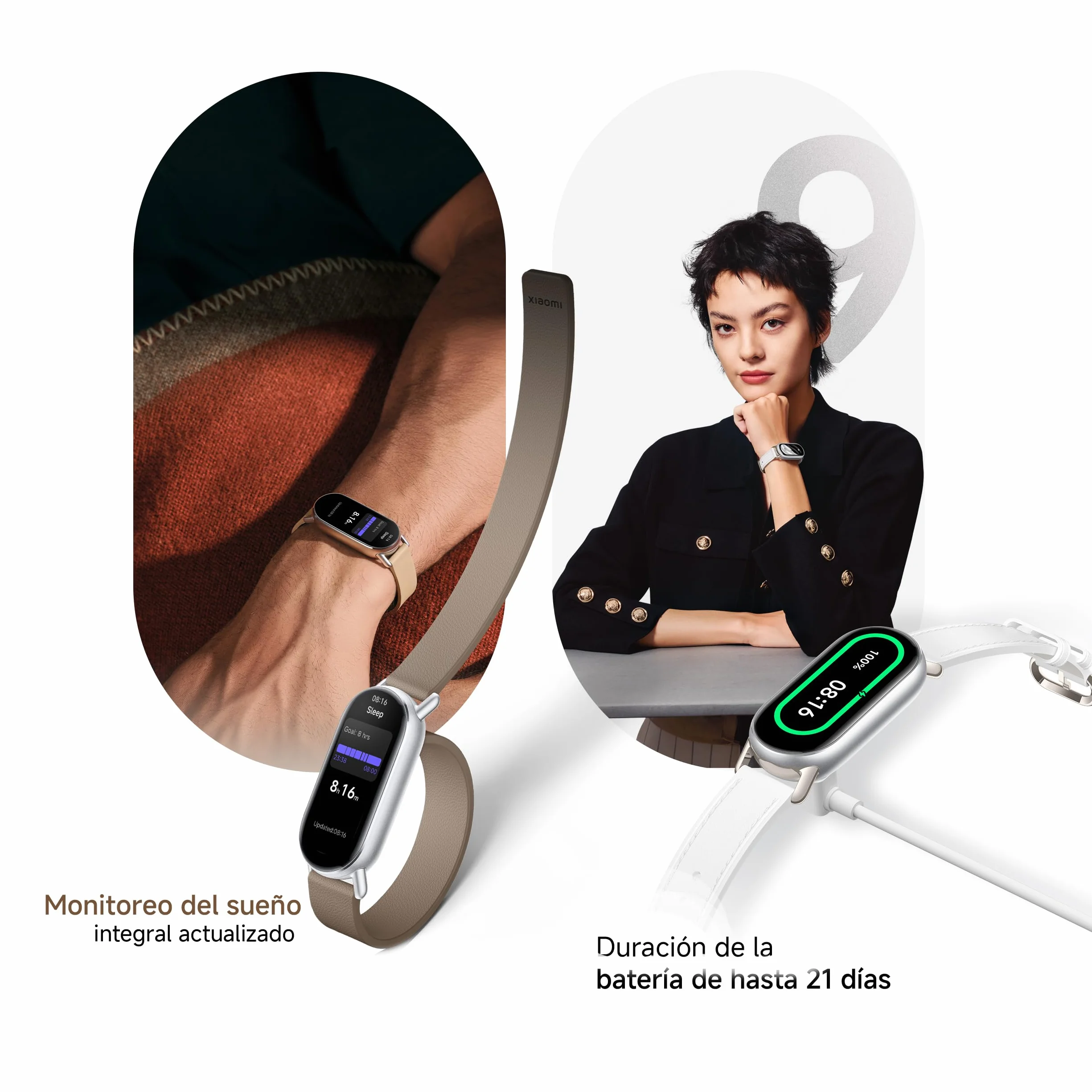 Xiaomi Smart Band 9 - Pulsera de Actividad, autonomía de hasta 21 días, Pantalla AMOLED de 1,74" con tasa de refresco de 60 Hz, 5ATM, App Mi Fitness
