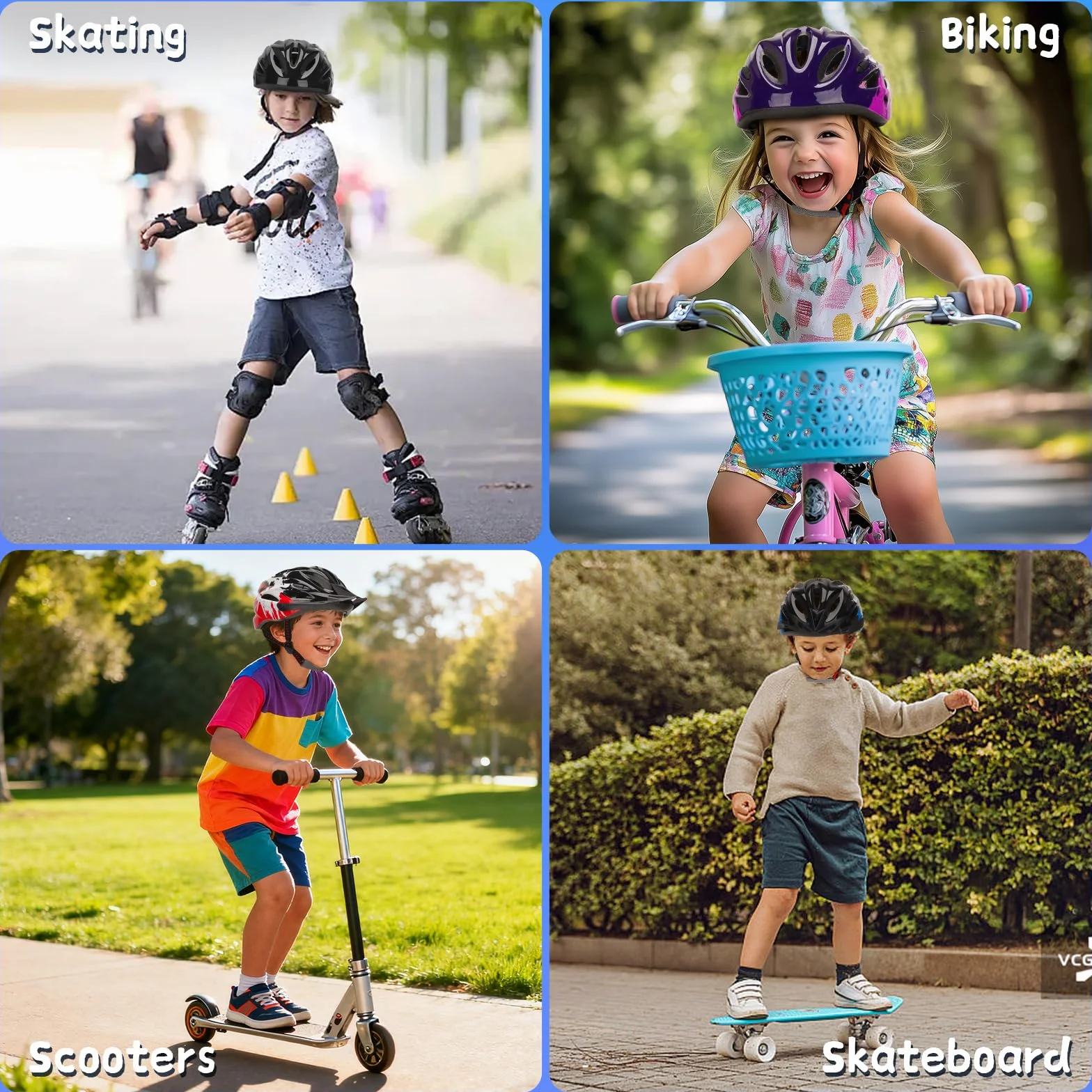 Casco de bicicleta para niños ajustable 50-58 cm