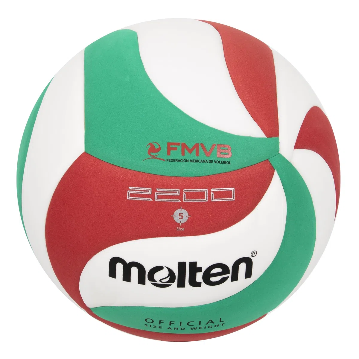Molten VM2200 Balón de Voleibol White/Green/Red 5