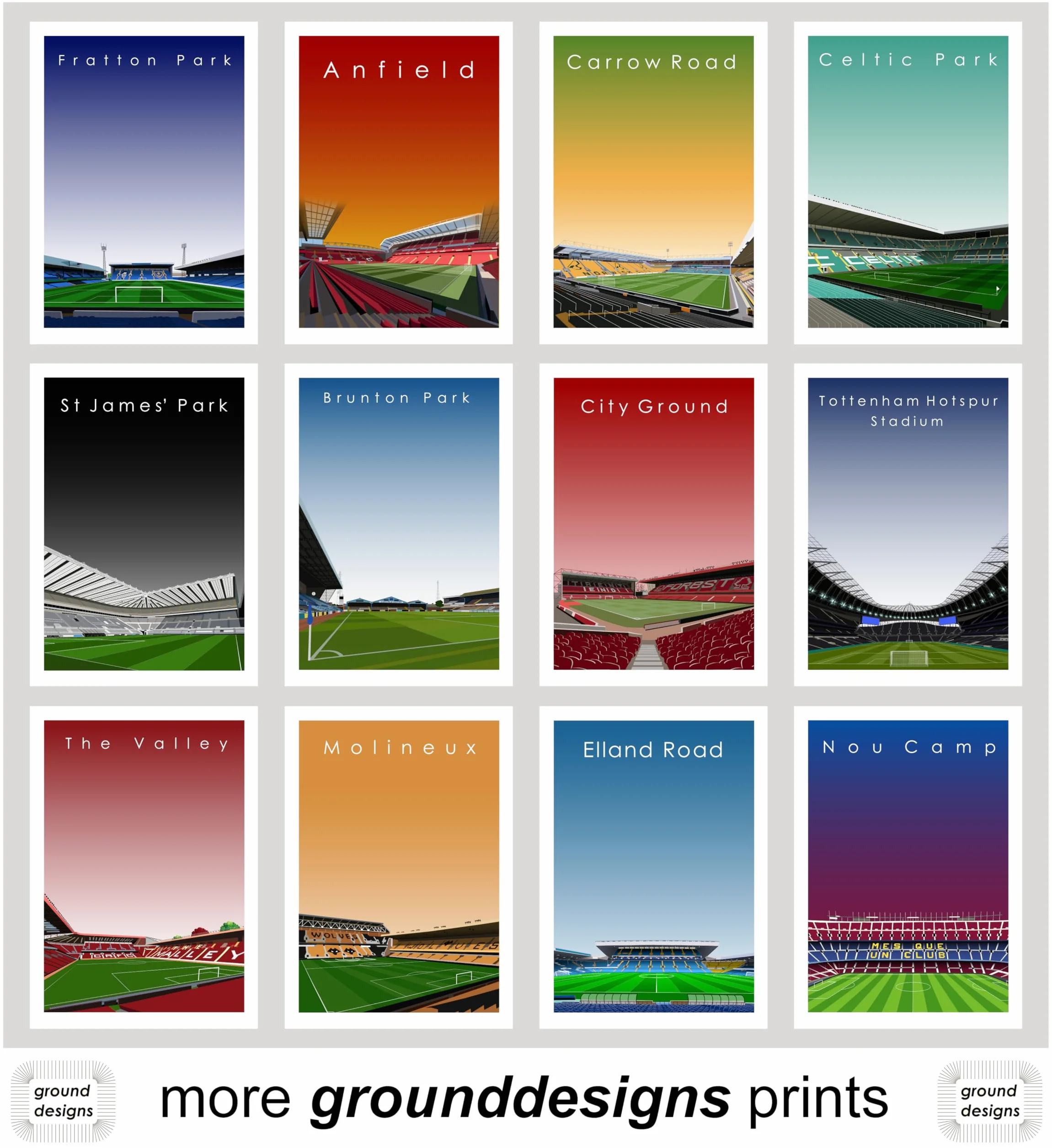 GroundDesigns BRENTFORD FC - Póster de fútbol americano GTECH COMMUNITY Stadium sin marco, tamaño A3, impresión BFC