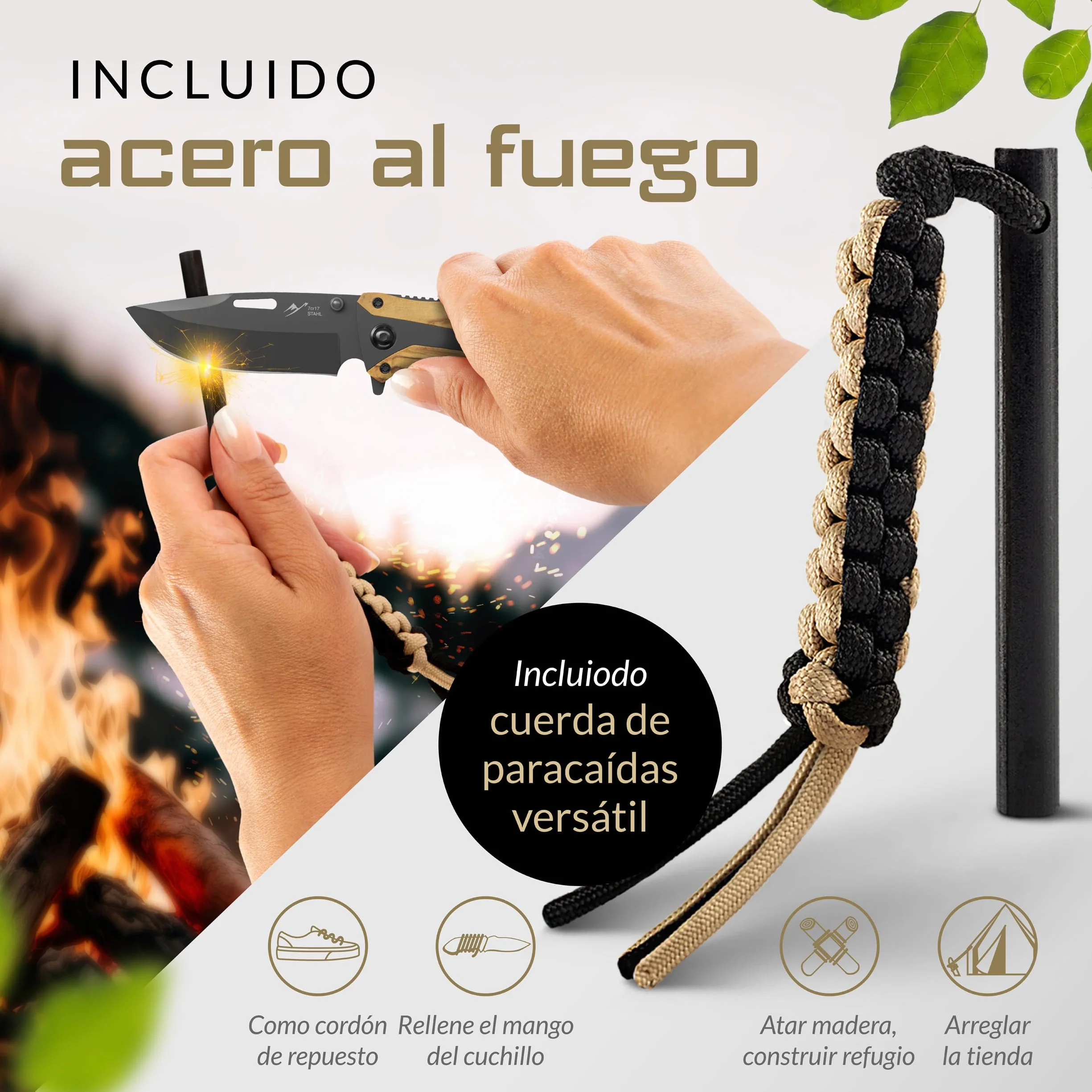 BERGKVIST® K29 Cuchillo plegable Titanium [navaja de bolsillo 3 en 1] | Navaja con rompecristales y cortacinturones, Bronze A' Design Award, mango de madera de olivo