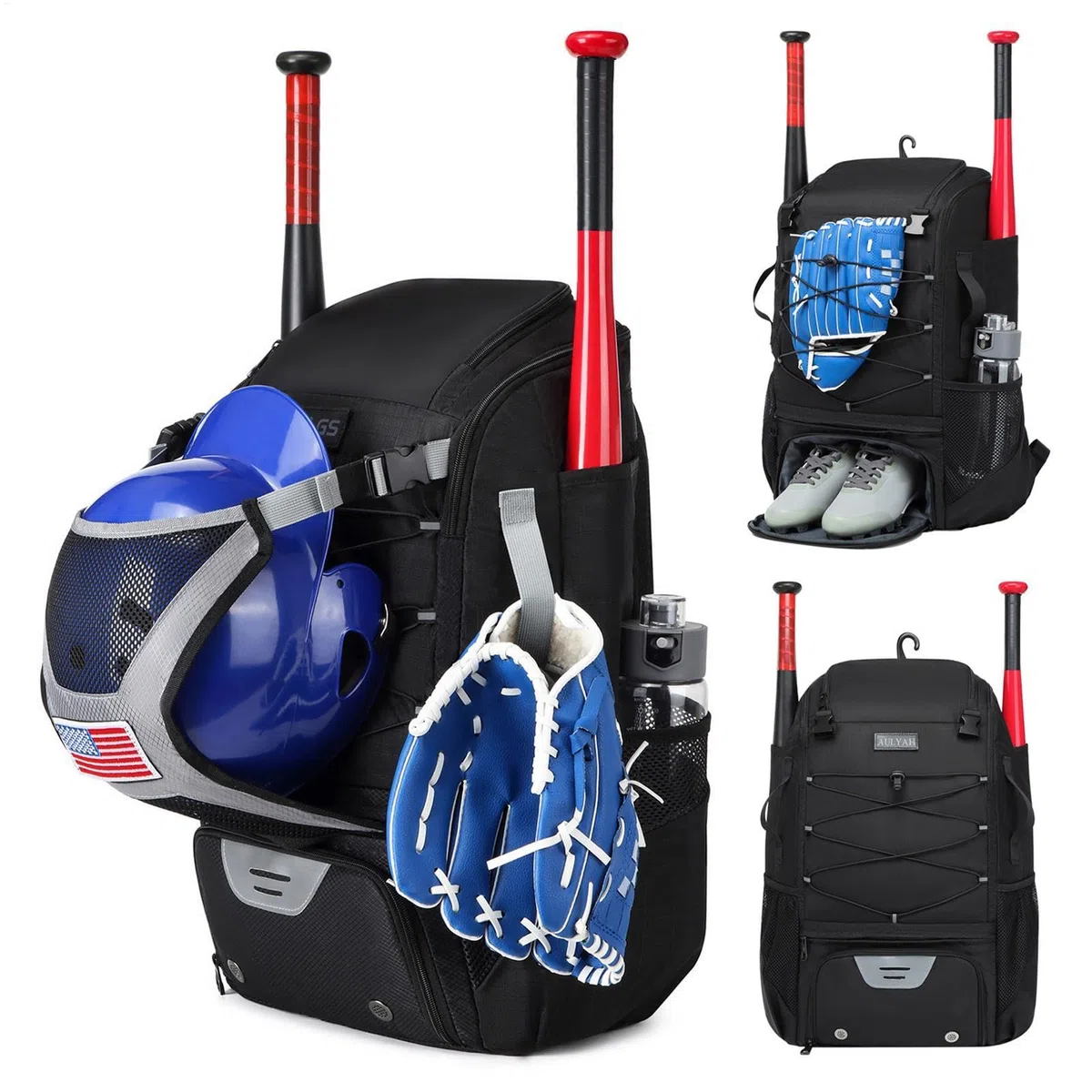Bolsa para Bate de béisbol para jóvenes: Bolsa para Equipo Liviana e Impermeable con Gancho para Cerca y Compartimento Principal Grande para Casco para Adultos Softbol, Accesorios de T-Ball