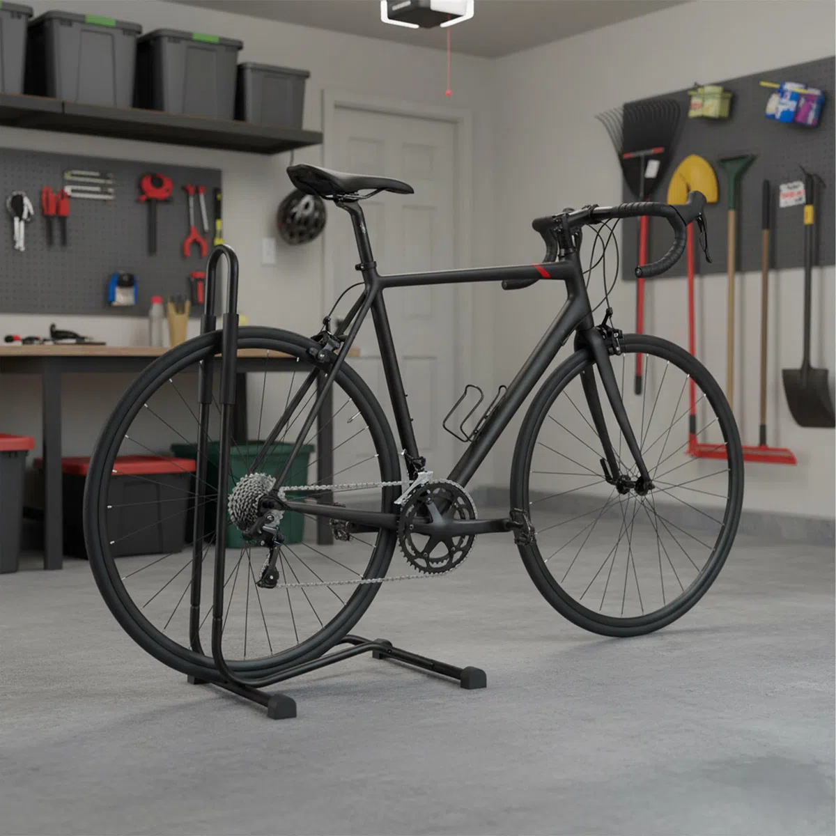 Relaxdays Soporte de Bicicletas para Interior, Neumáticos hasta 2,5", Exhibidor Bicis, Rueda Delantera y Trasera, Negro, Gomaespuma