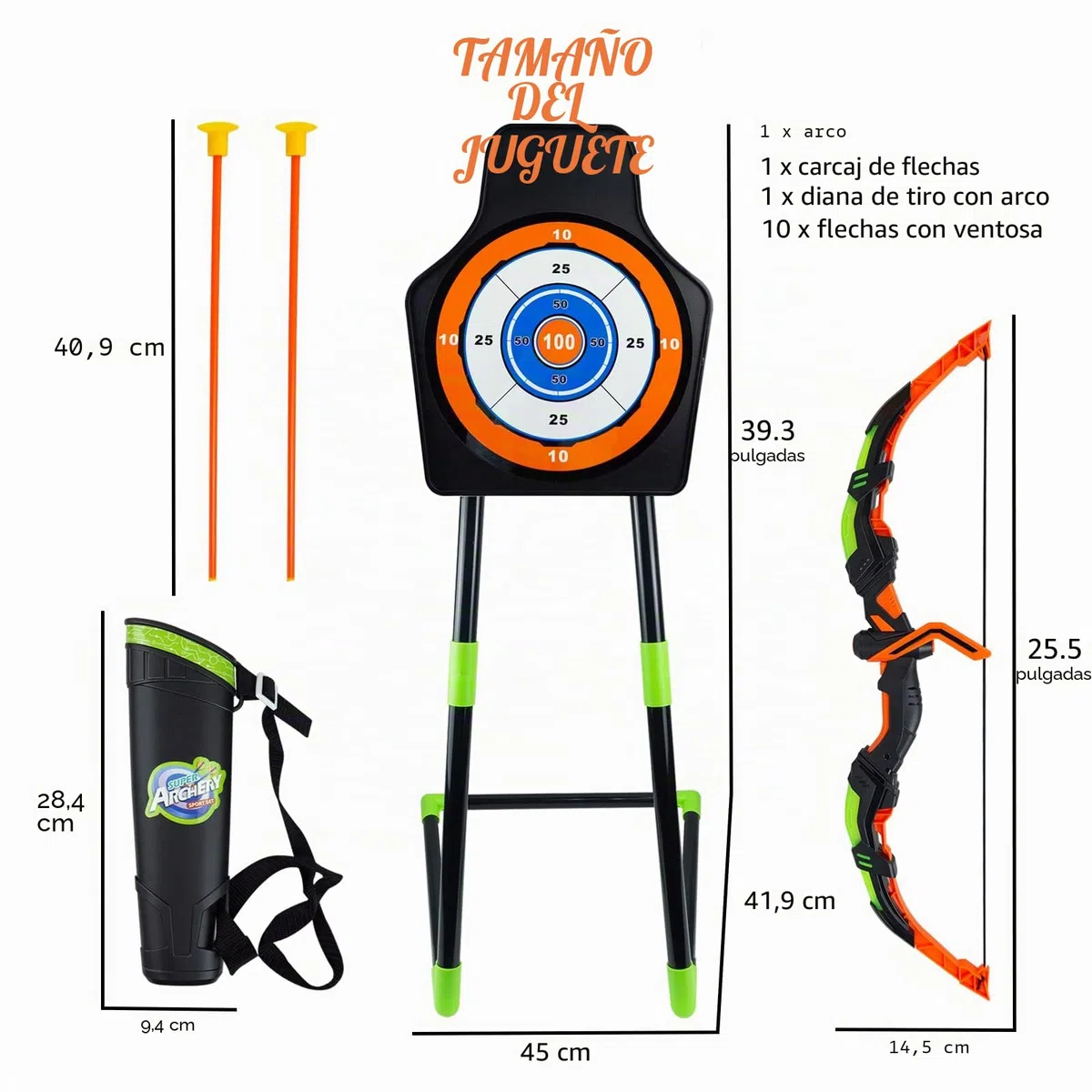 RedCrab Arco y Flecha para Niños con Luces LED, Juego de Juguetes de Arco y Flecha con 10 Ventosa Flechas, 1 Arco, 1 Estante de Flecha y Carcaj, Juego de Interiores y Exteriores para Niños