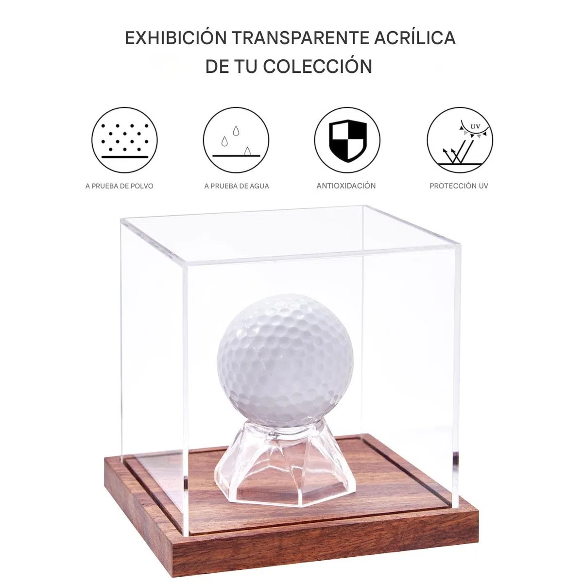 Estuche para Bolas de Golf,Caja Expositora De Bolas De Golf con Soporte De Madera | Estuche Protector para Trofeos A Prueba De Polvo Accesorios Deportivos