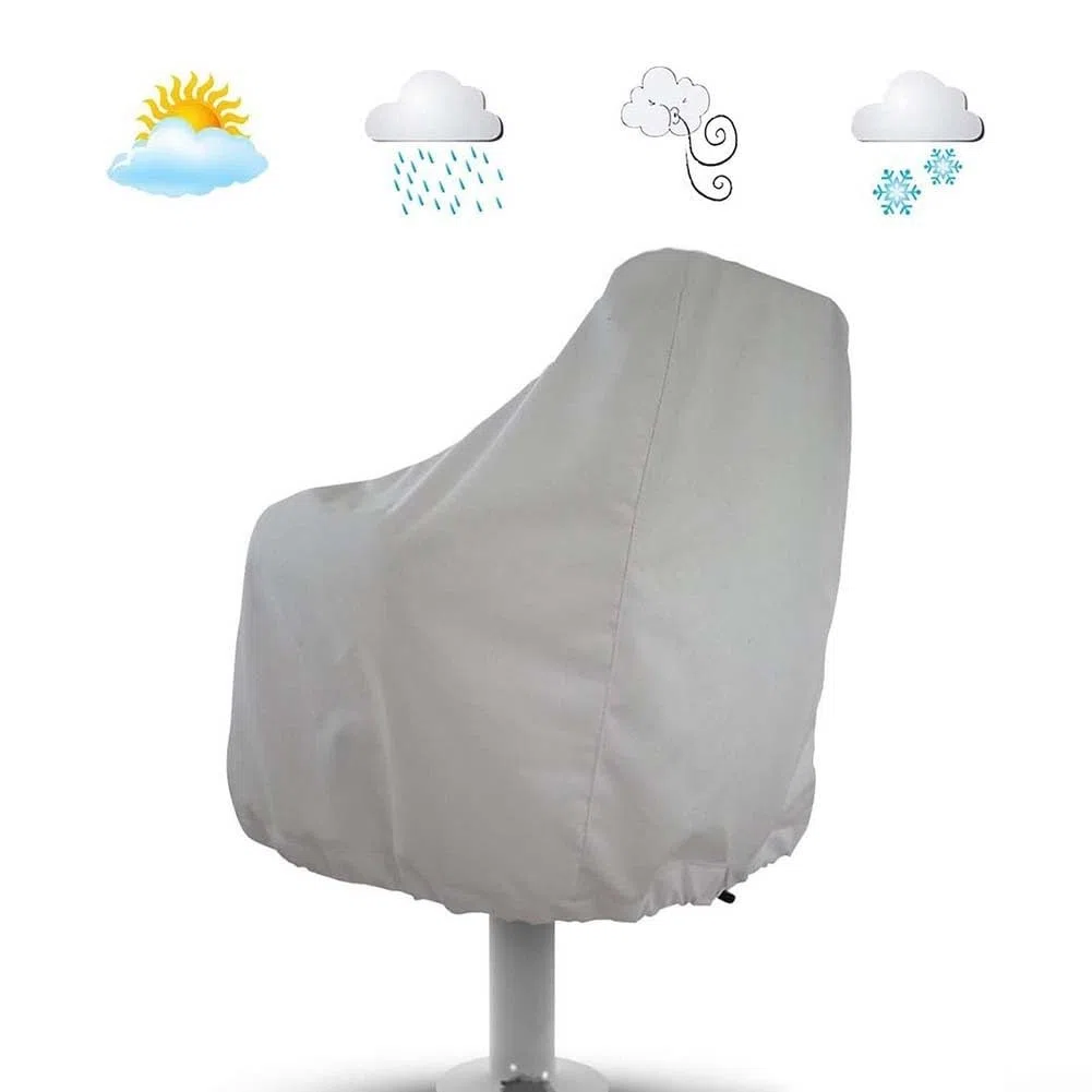 Fundas para asiento de barco, paquete de 2 unidades, tela Oxford 210d/420d, resistente a los rayos UV, cubierta antipolvo para asiento de capitán de yate, protector de asiento de barco impermeable a