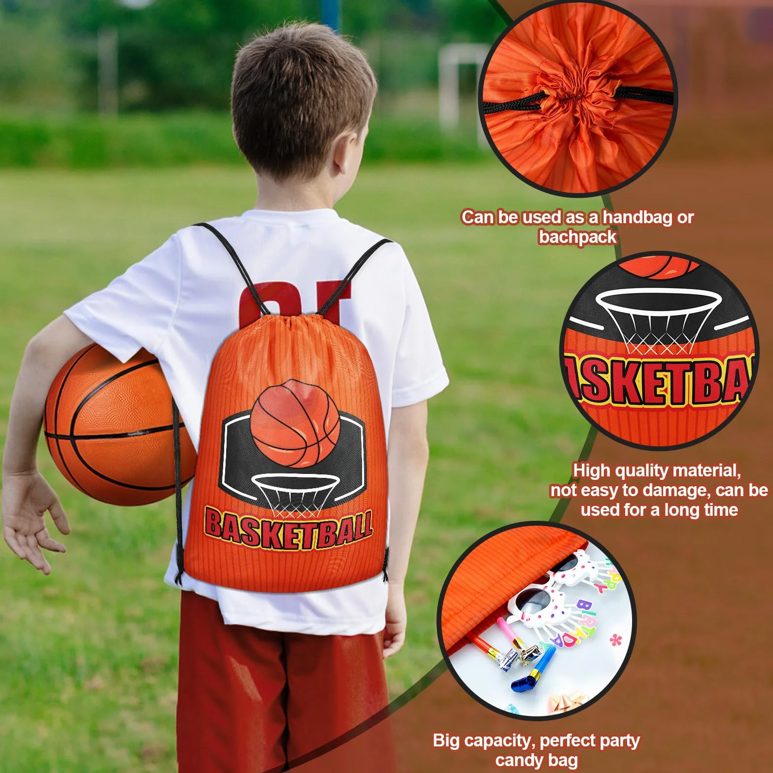 Bolsas pequeñas con cordón para baloncesto, fútbol, béisbol, bolsas de regalo deportivas