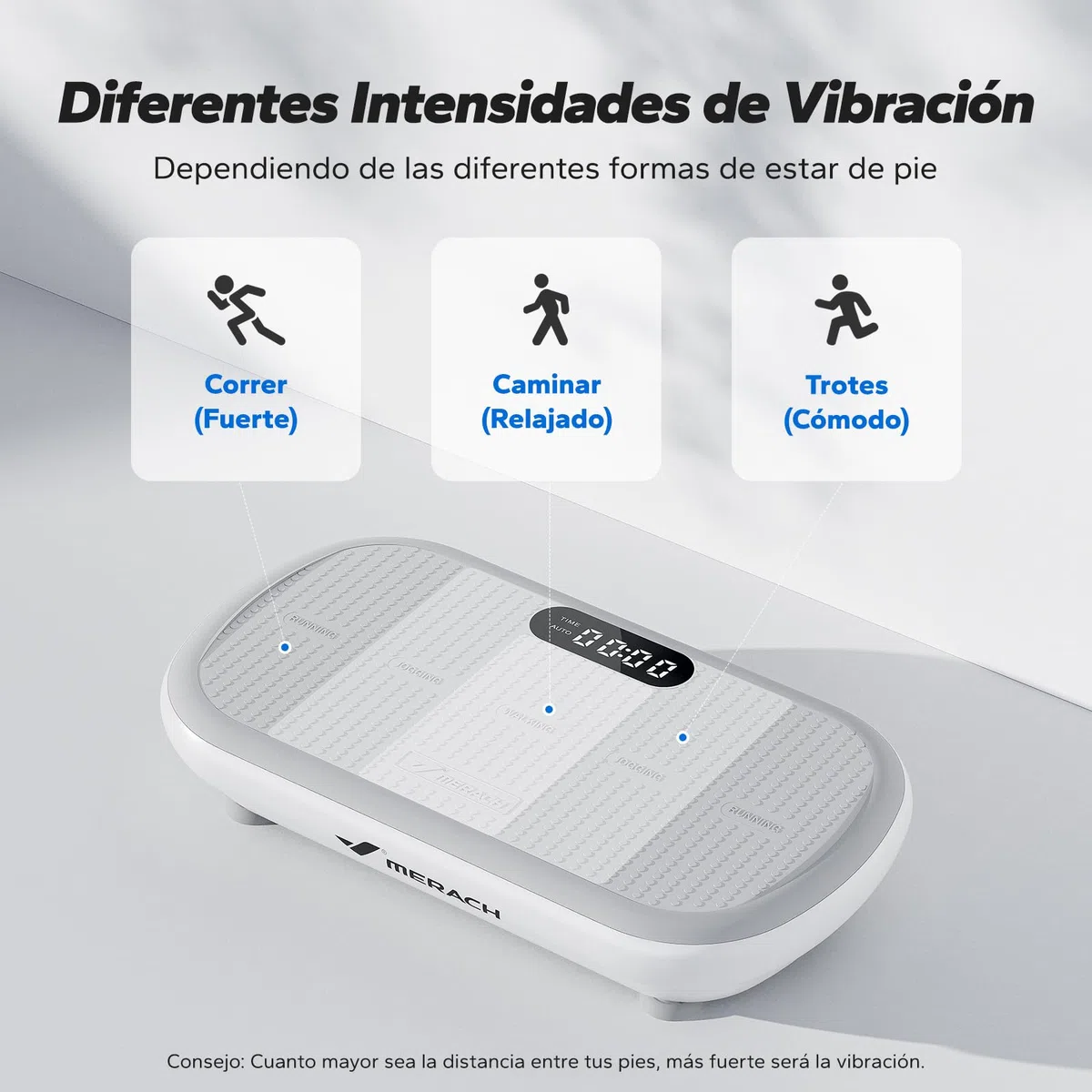 MERACH Potente Plataforma Vibratoria para Entrenamiento y Musculación, 13 mm de Amplitud, 200 kg de Capacidad de Peso, Pedal de Silicona, Altavoz Bluetooth Integrado