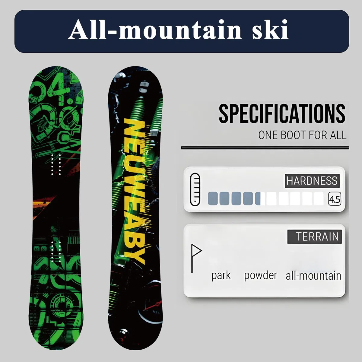 Tabla de Snowboard All Mountain para Mujer NEUWEABY - Estampado de Cielo Estrellado - Camber direccional Twin CAM-out para Snowboarders Principiantes y avanzados