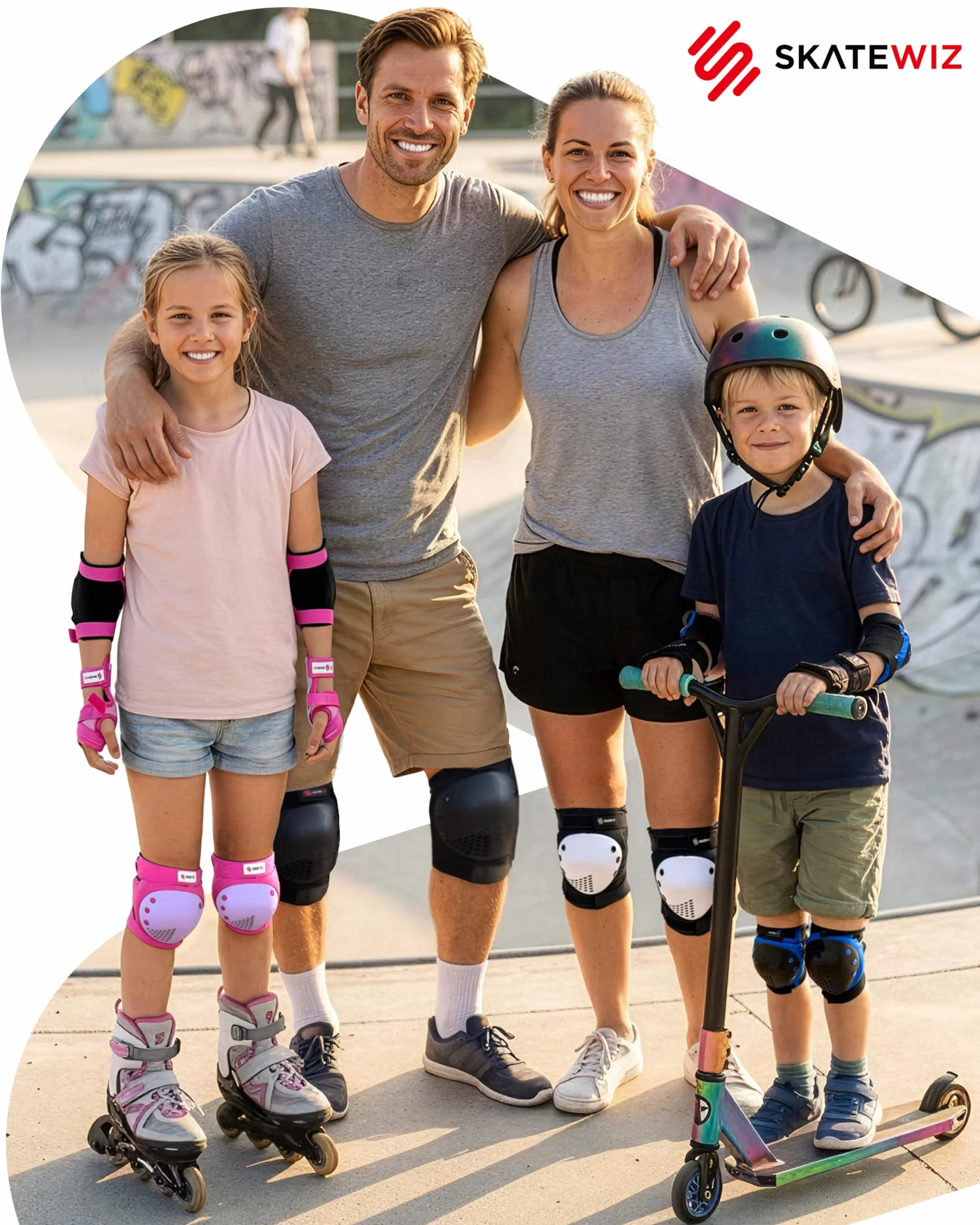 SKATEWIZ Protecciones Patines Rodilleras Coderas Skate Scooter SMASH