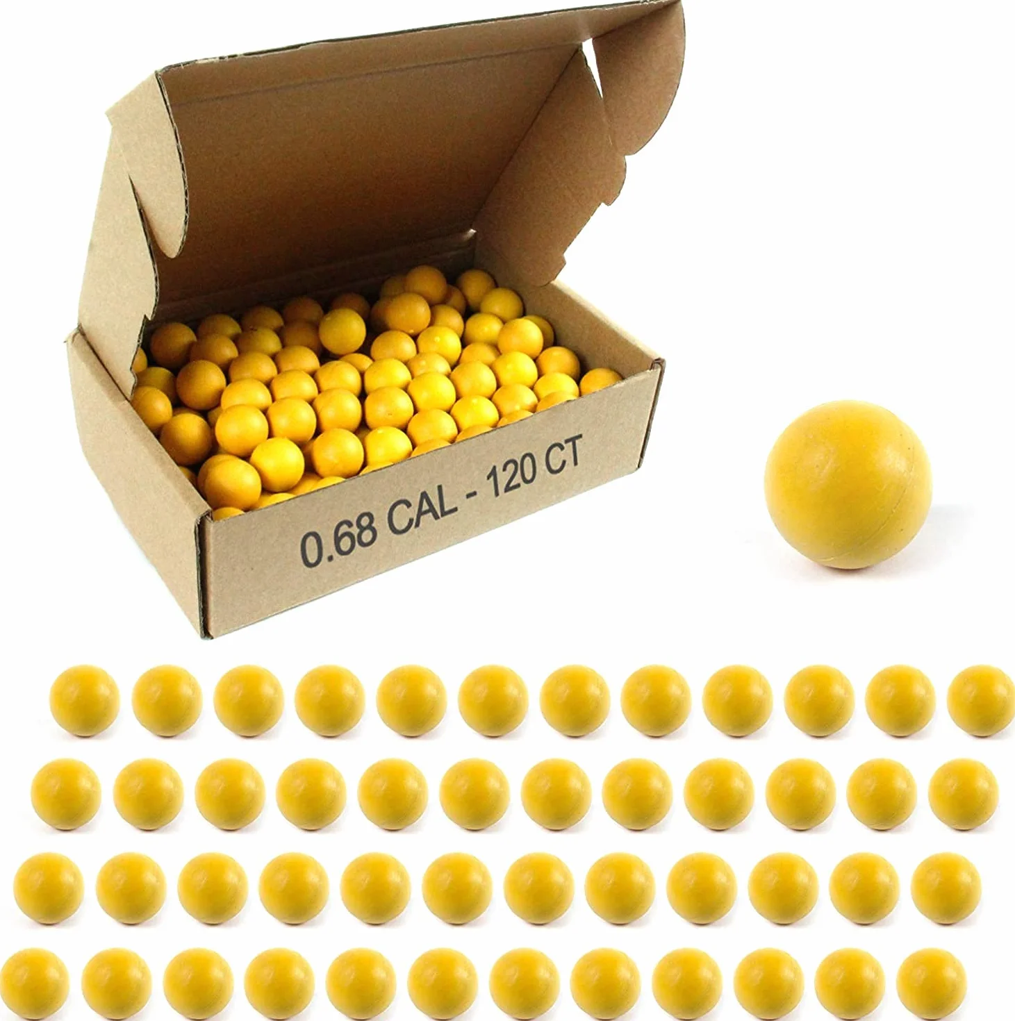 Pelota de Goma Paintball Calibre .68 Reutilizables 120 PCS 3 Colores