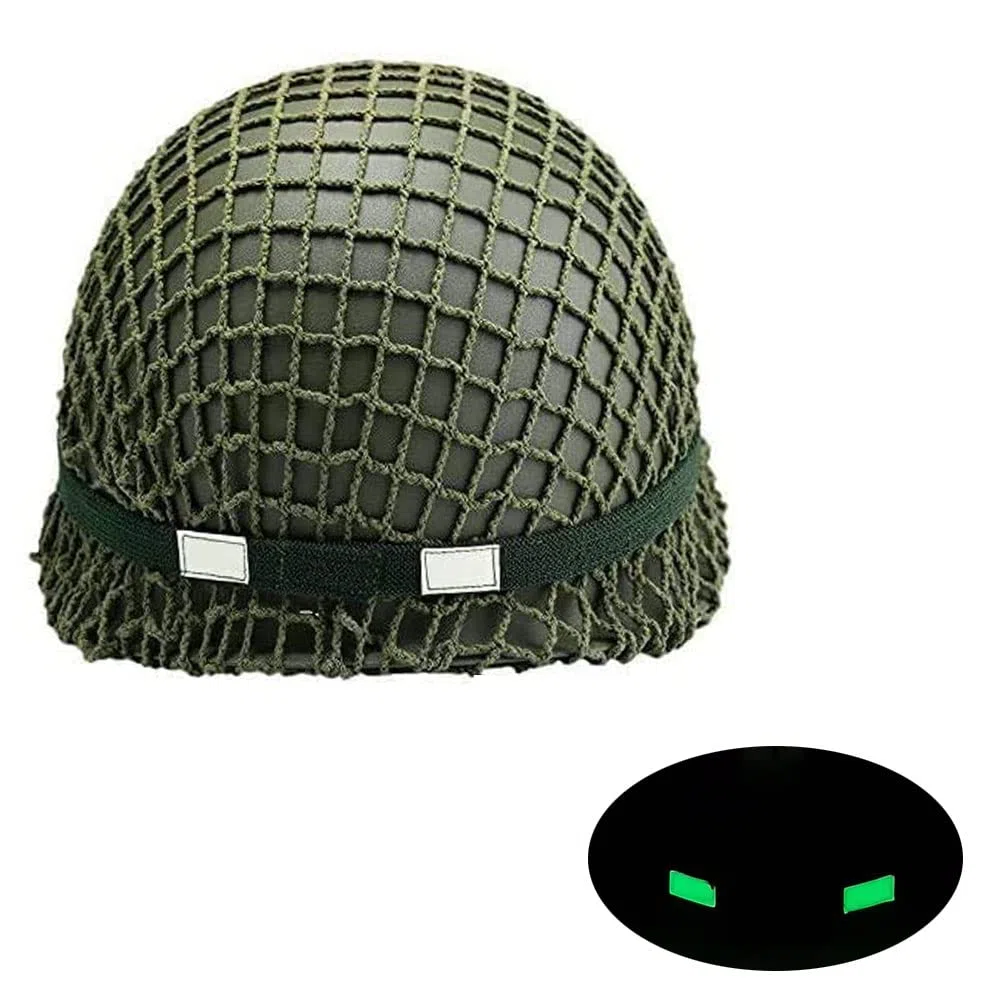 WW2 US Army M1 - Réplica de Casco Verde con Correa de Barbilla, Color Verde