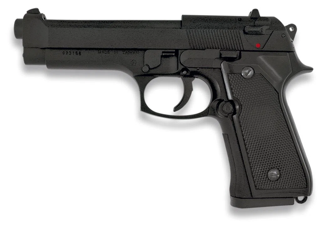 Outletdel ocio Pistola Airsoft MF-9S metálica. Calibre 6mm + 1000 Bolas. 45878/21993