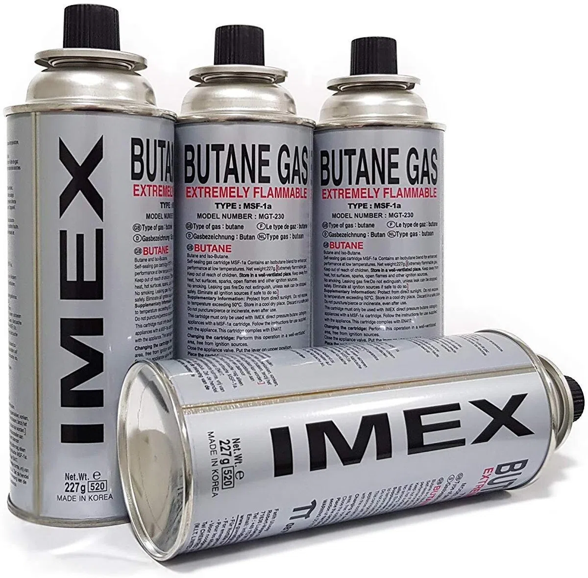 IMEX Camping GASKOCHER Set en maletín con 4 cartuchos de gas JY-500A