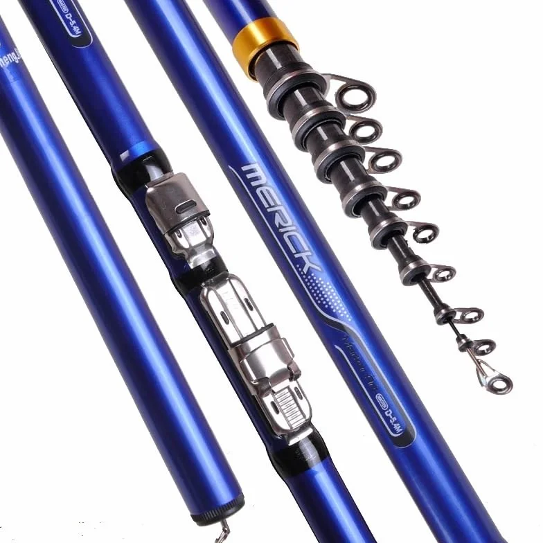 Caña de Pescar Telescópica de Fibra de Carbono 3.6M 4.5M 5.4M 6.3M Potencia M para Surf Carpa